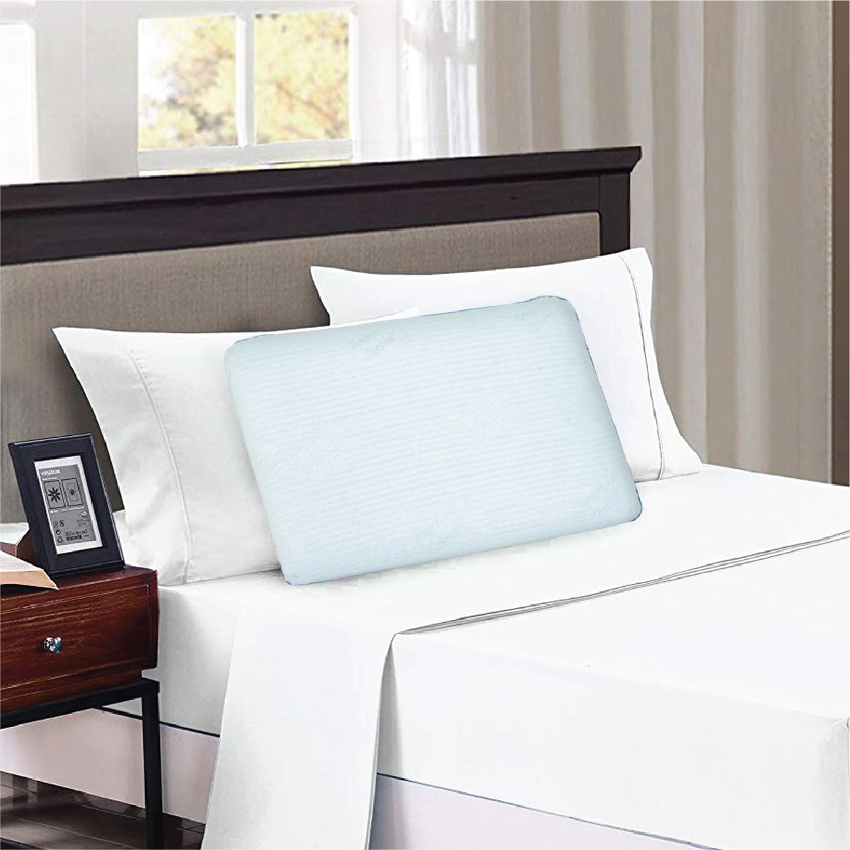 Serenity Memory Foam Gel Infused Temperature Control Pillow 40X60X12 Cms in White Colour