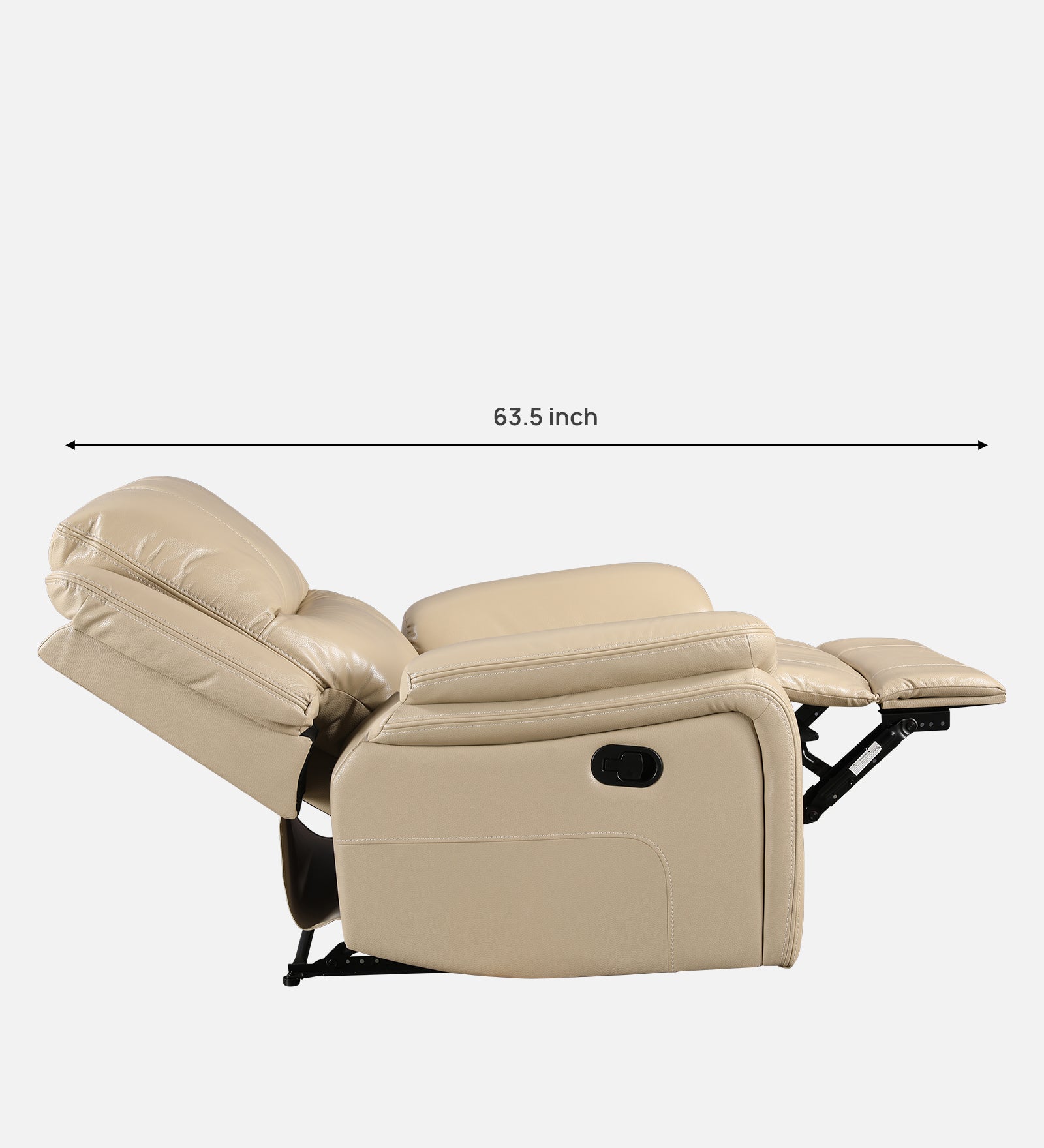 Murray Half Leather Single Seater Recliner in Beige Colour