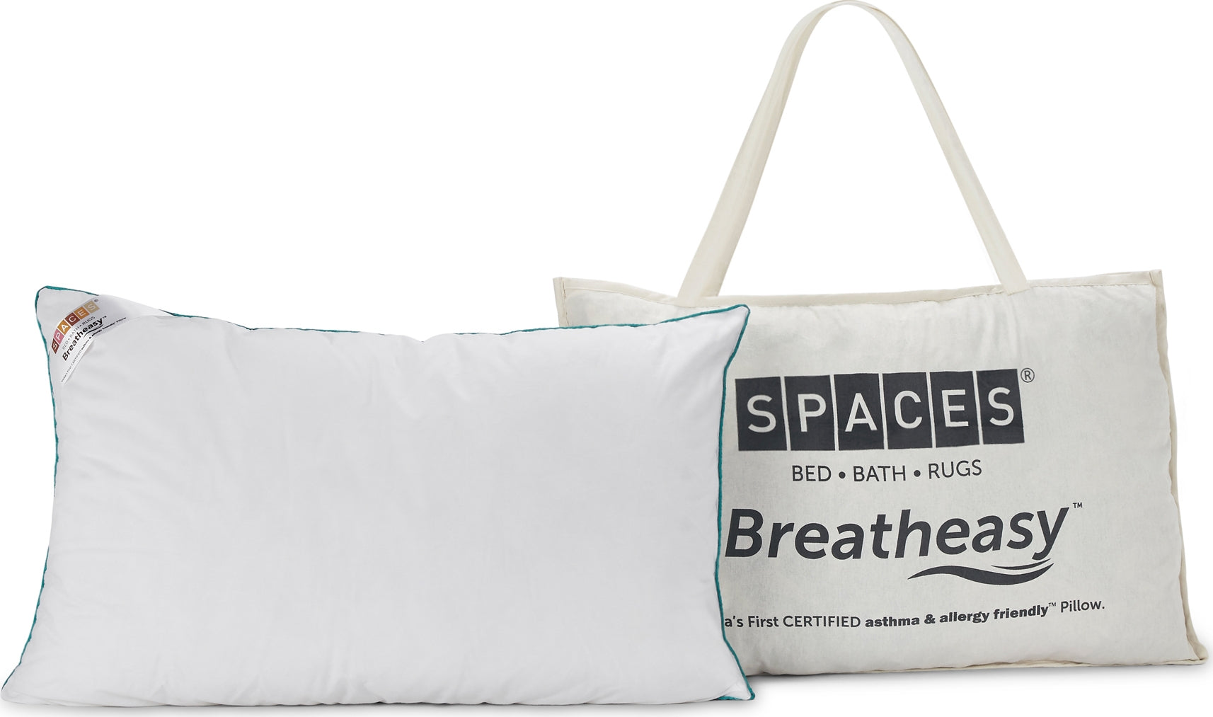 Breatheasy Cotton Pillow 43X68 Cm in White Colour