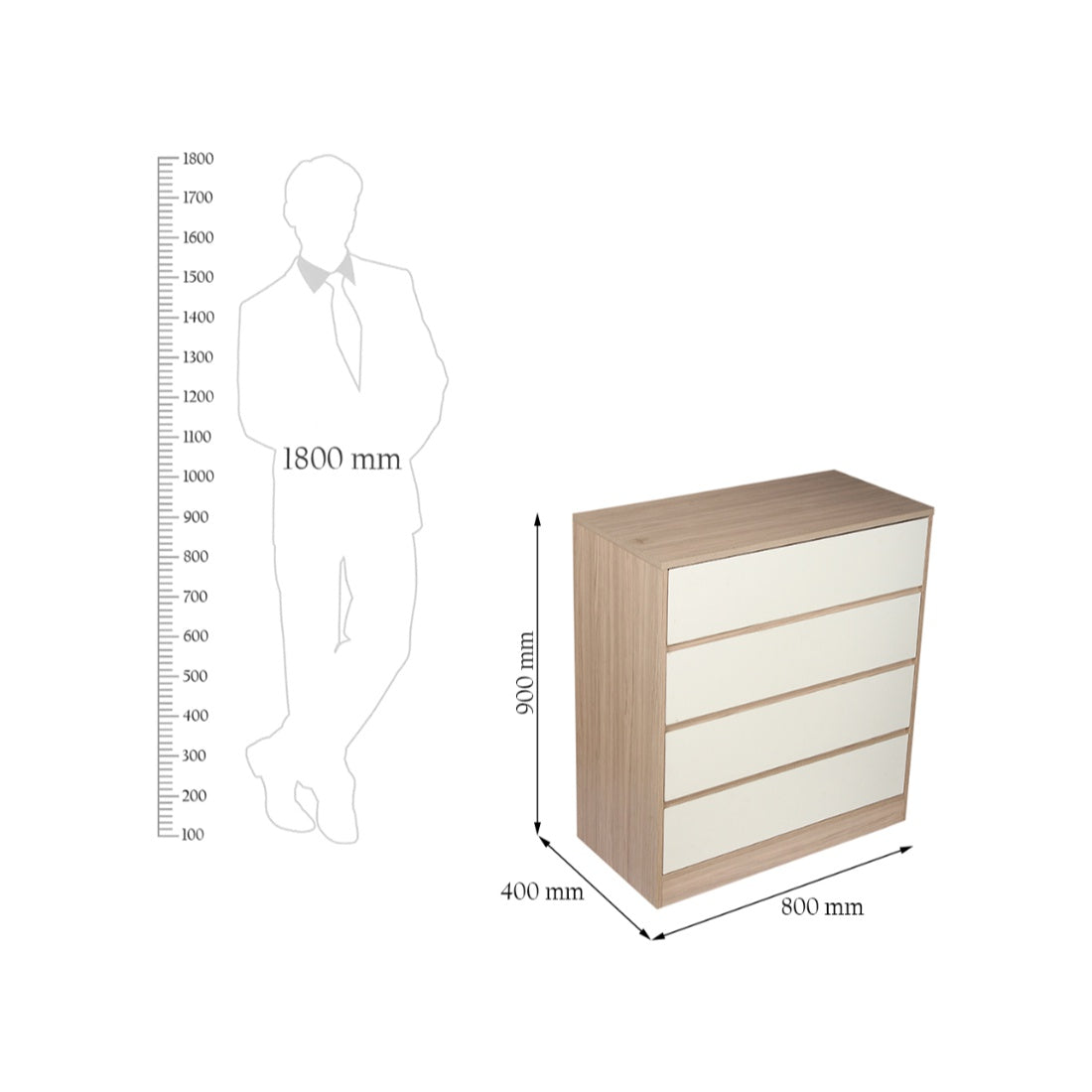 Ambra Chest of Drawer in Oak Colour