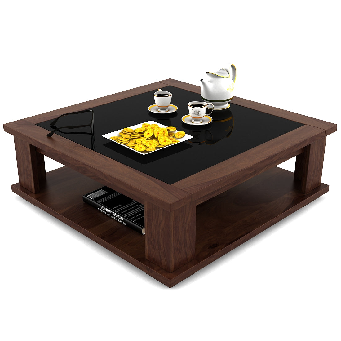 Antwerp  Center Table With Glass in Sheesham Colour