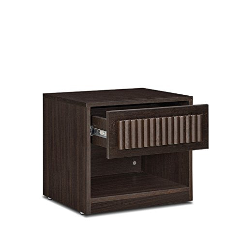 Tiago Engineered Wood Bedside Table in Wenge Colour