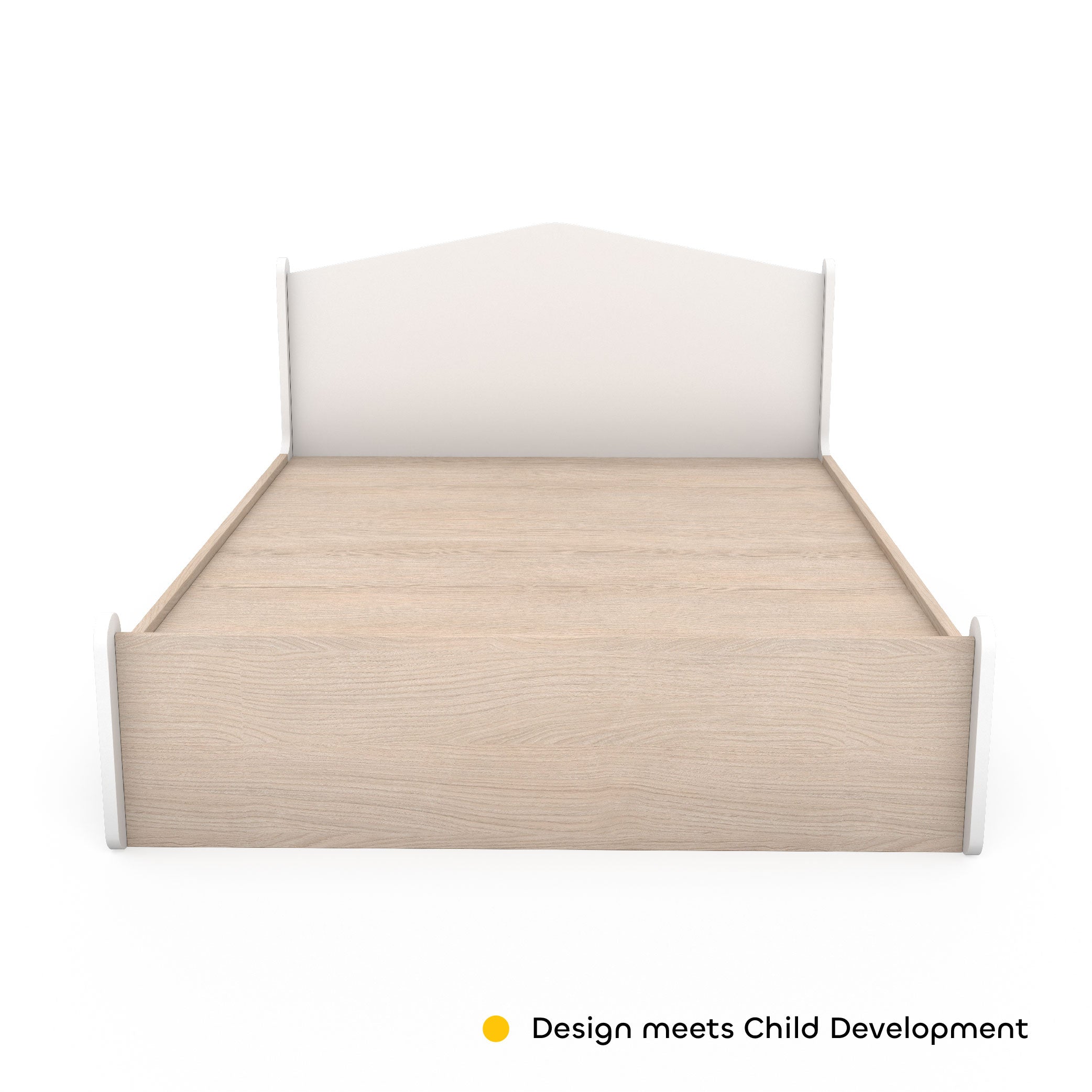 Secret Den Queen Size Bed with Storage in Pearly White Colour