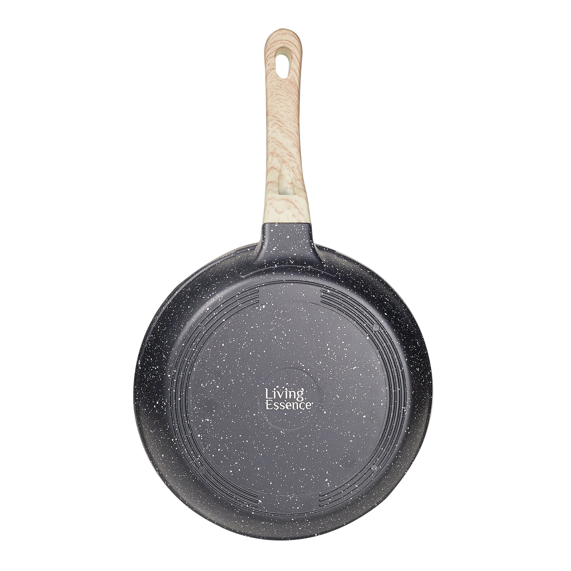 MasterCook+ 100% Virgin Aluminium Die-Cast Taper Fry Pan 24 Cm in Black & Wood Colour