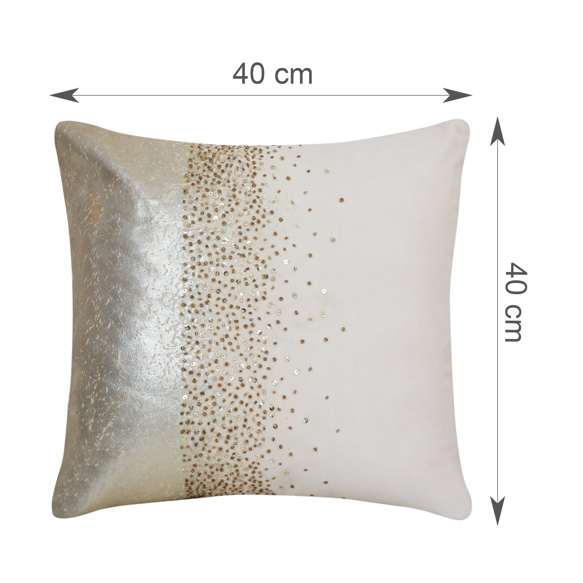 Swarna Cushion Cover White, 40x40cm