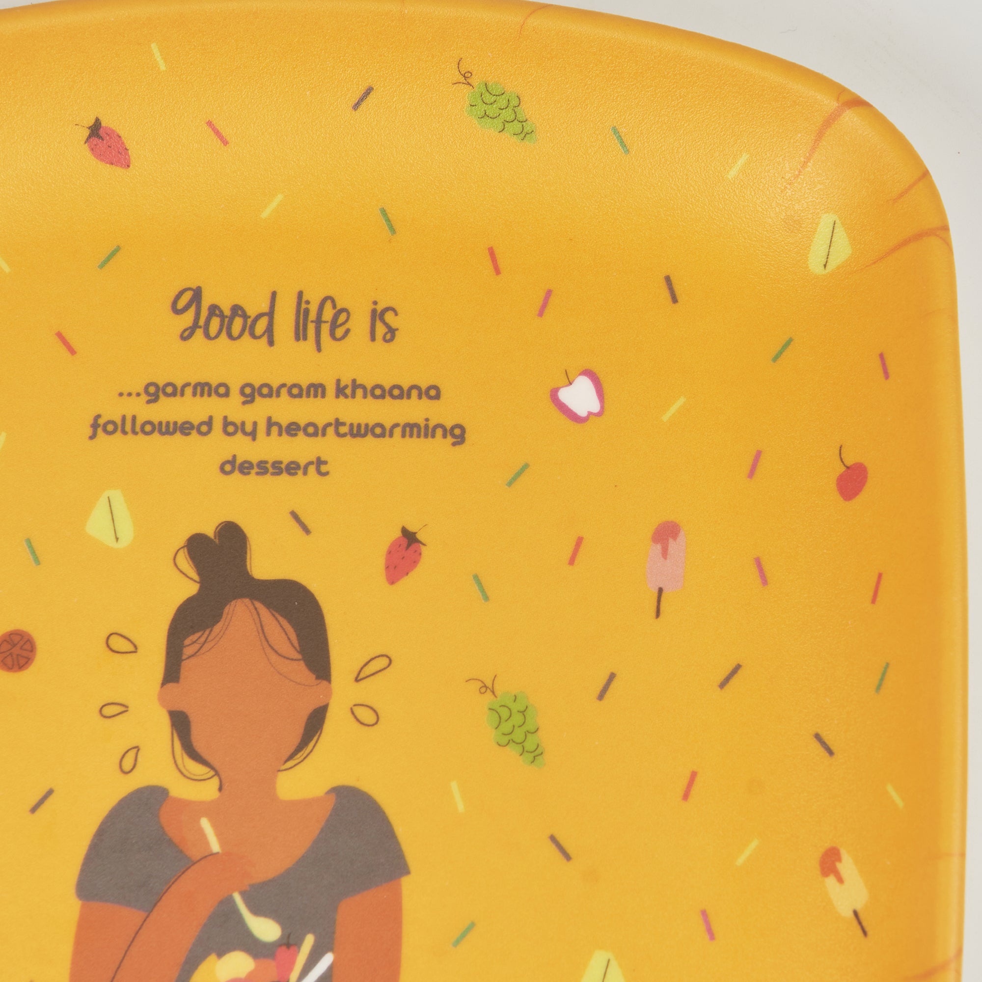 Good Life Melamine Square Small Plate Set of 2 in Multi Colour