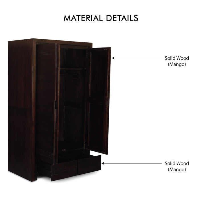 Billy Engineered Wood 2 door Shoe Rack in Wenge Colour