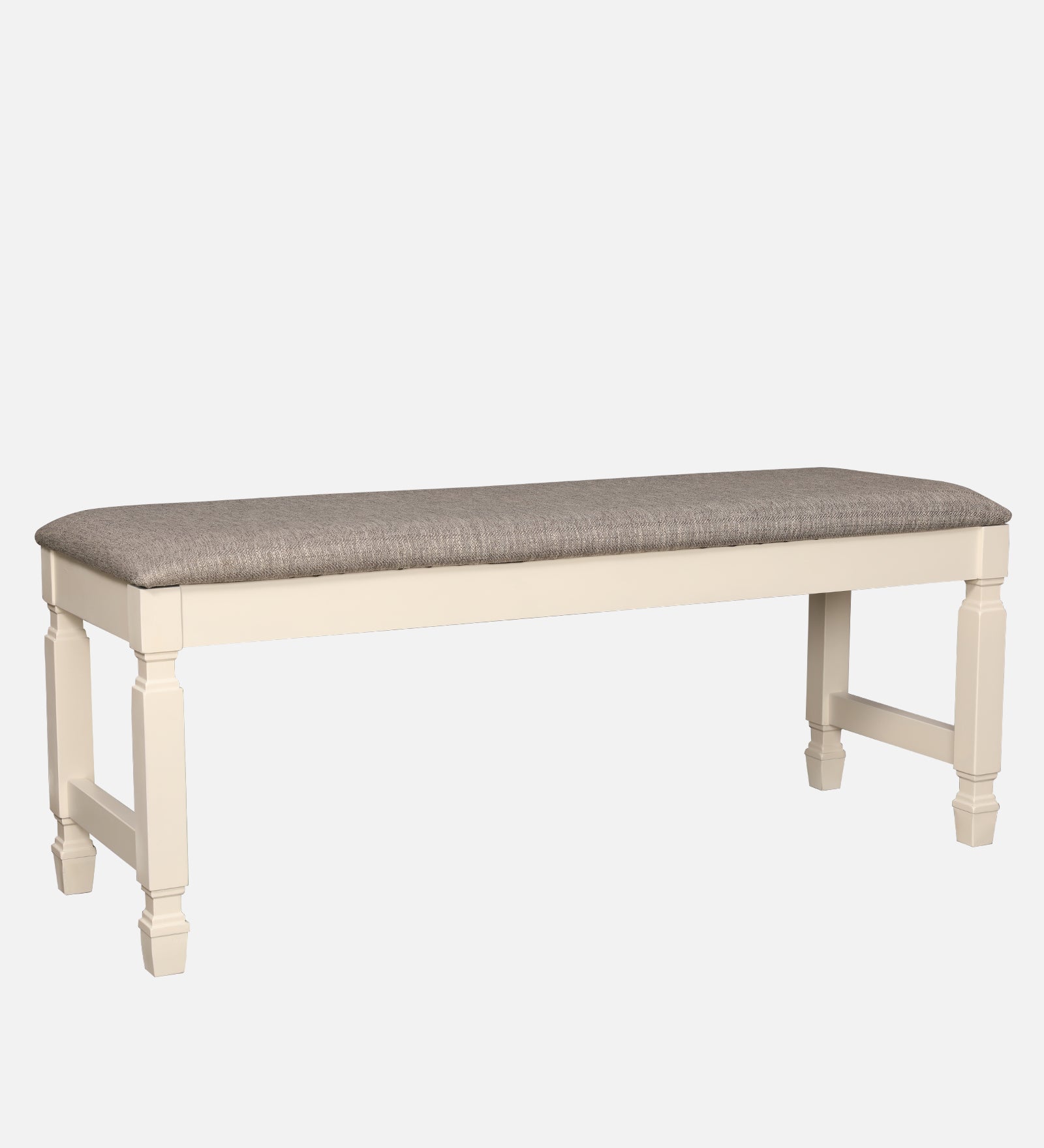 Wisp Rubber Wood Dining Bench in Antique White Colour