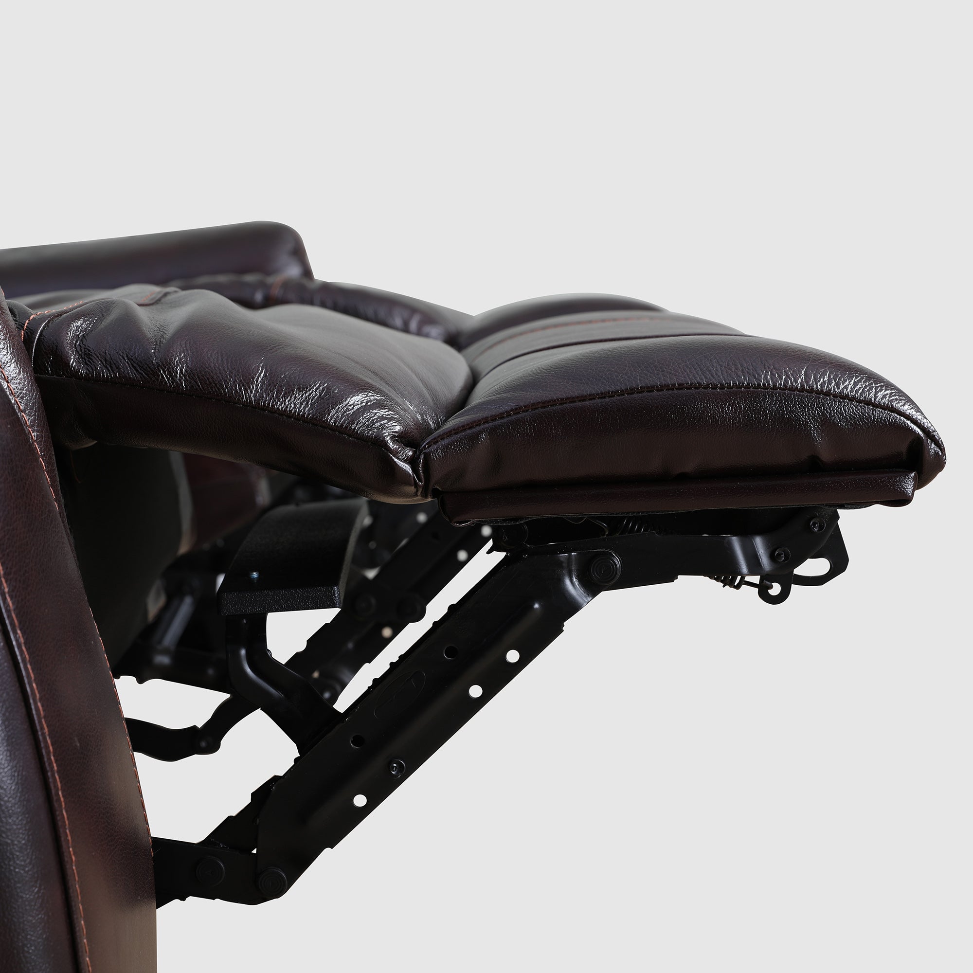Plush Half Leather Three Seater Electric Recliner in Burgundy Colour