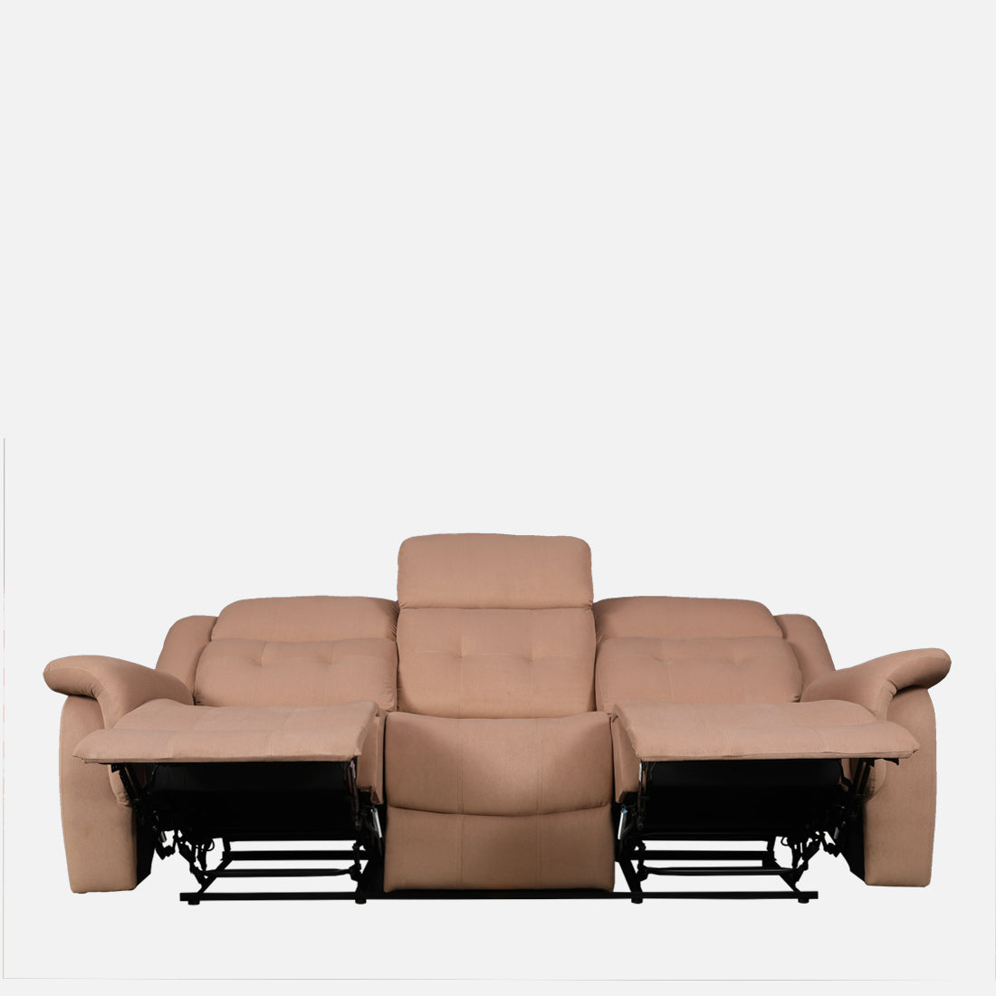 Attila Fabric Three Seater Recliner in Brown Colour