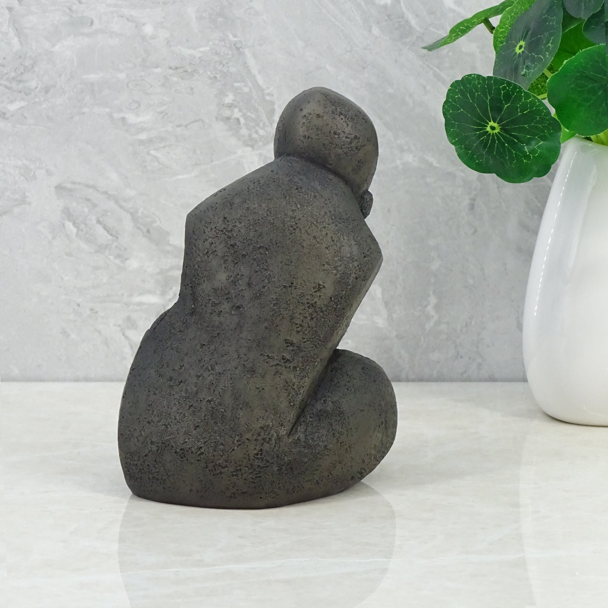 Noire Polyresin Man Headsat 15 Cm in Black Colour