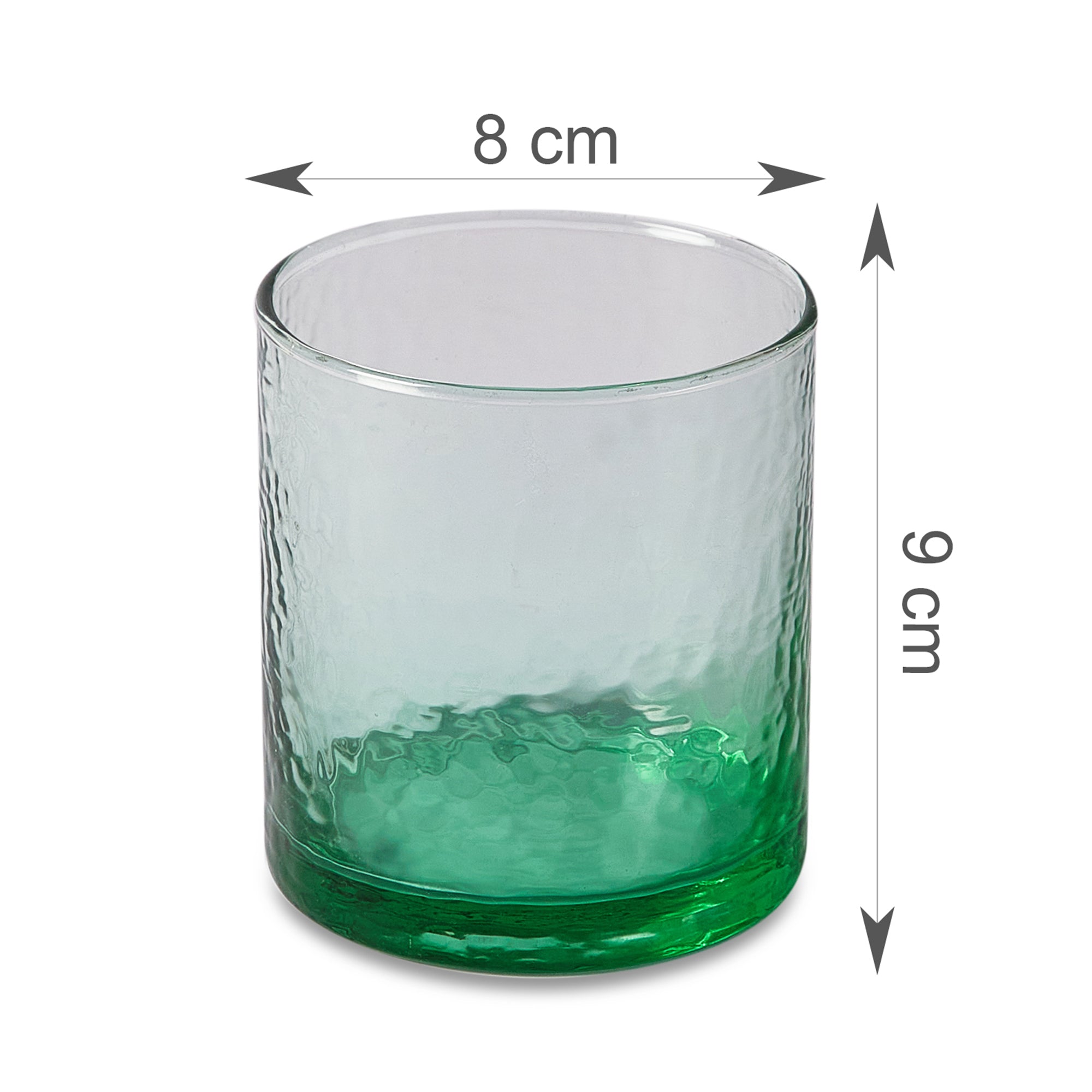 Ikigai Hammered Whisky Glass Set of 4 in Green Colour