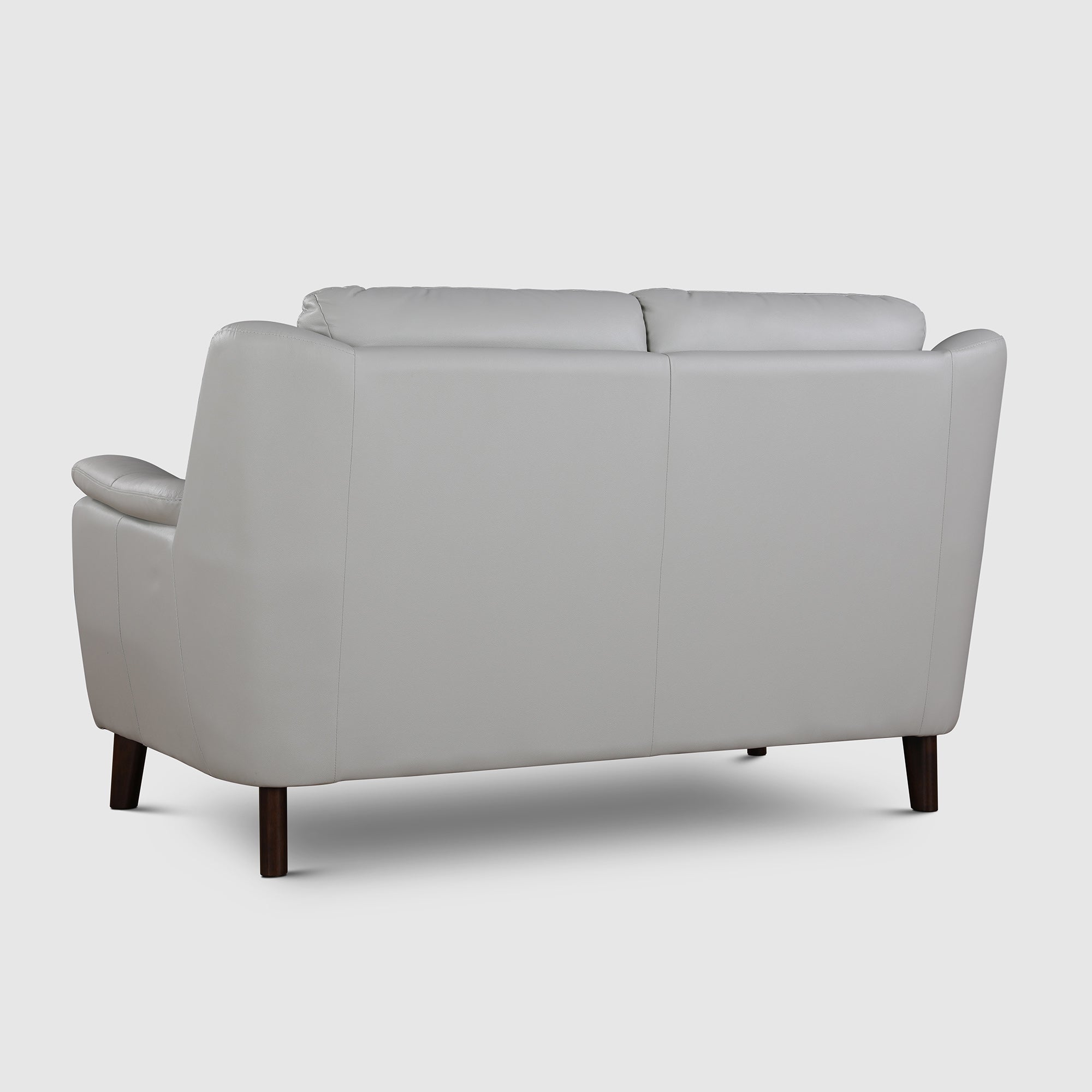 Alexa Half Leather Two Seater Sofa in Light Grey Colour