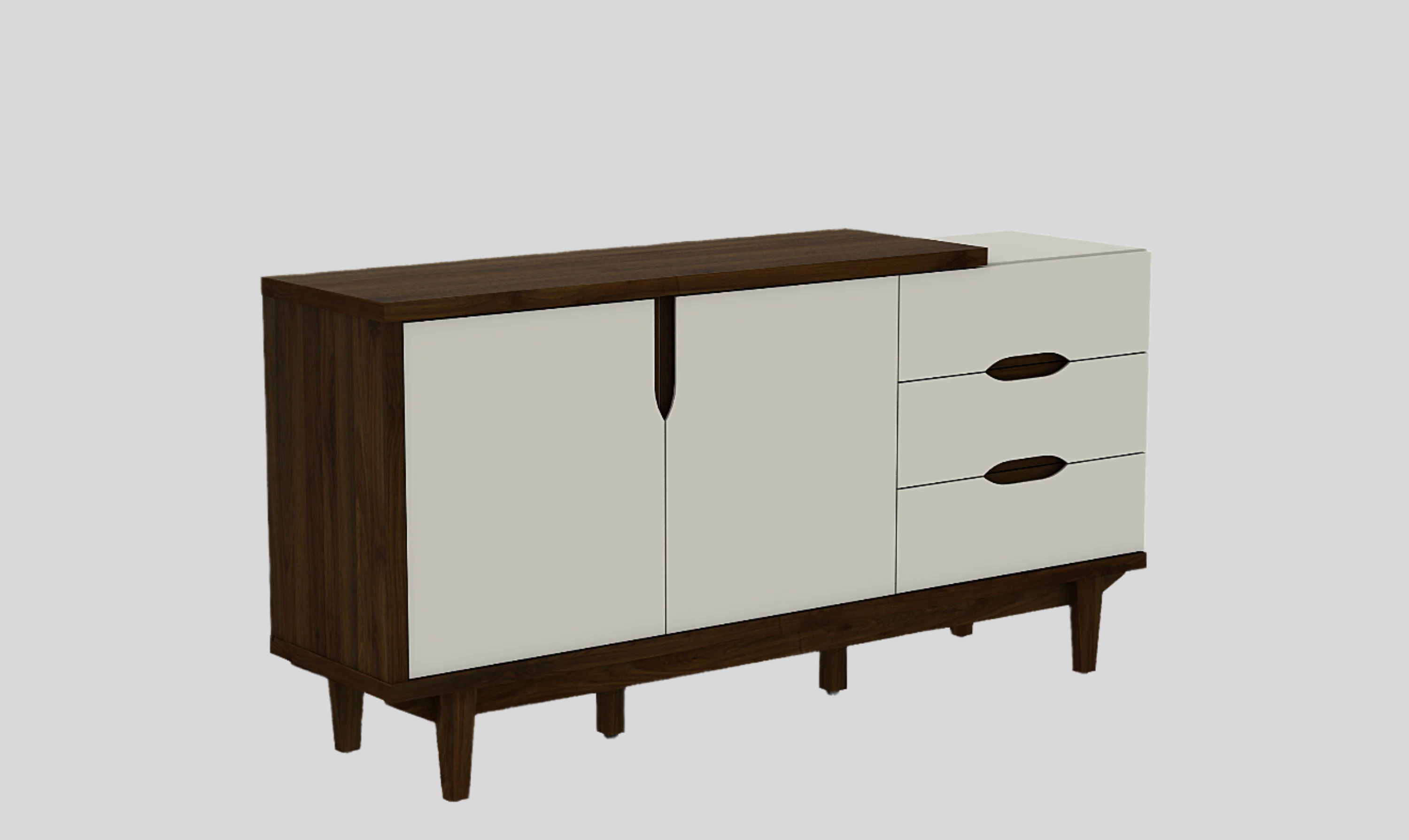 Carmel Sideboard in White & Brown Colour