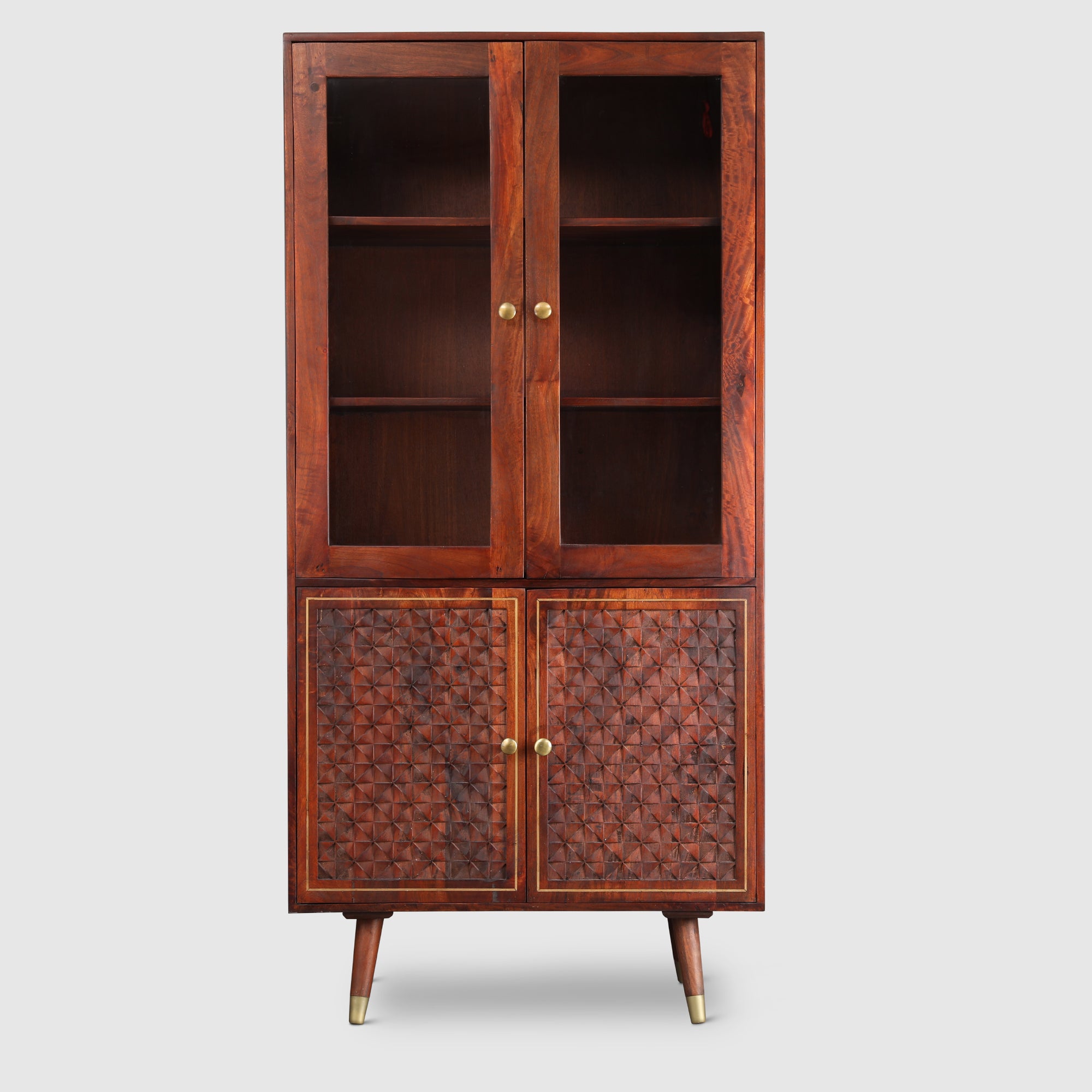 Phoolkari Solidwood Book Shelves in Honey Walnut Colour