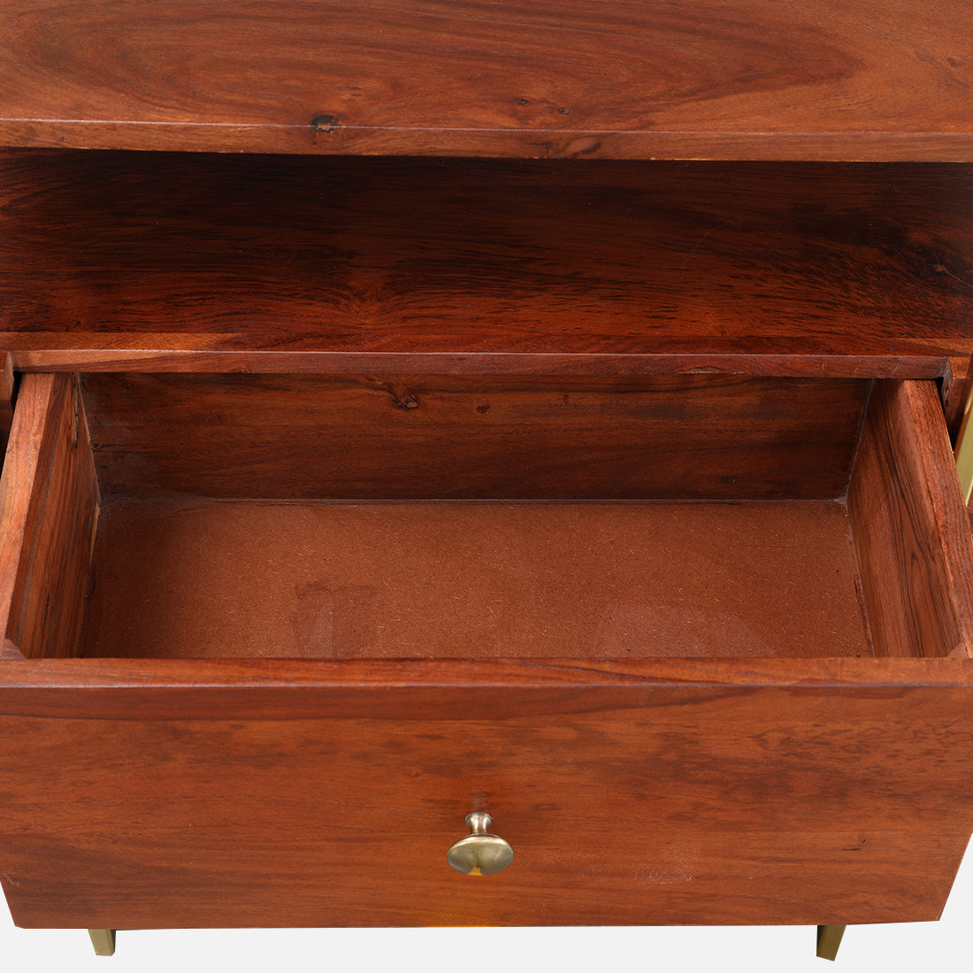Alviya Book Shelves in Natural & Gold Colour