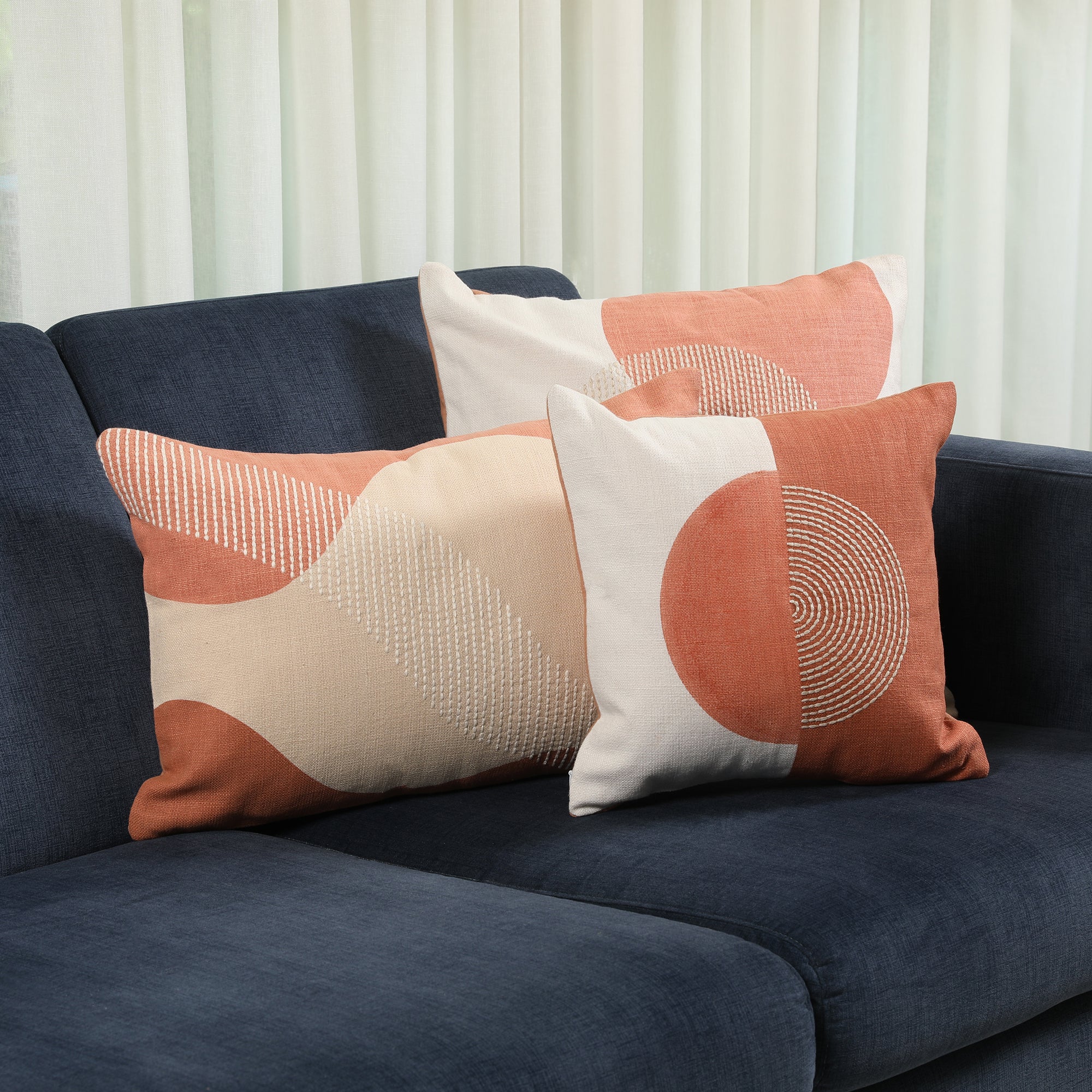 Modern Chic Cushion Cover Rust/Off White, 30X30cm