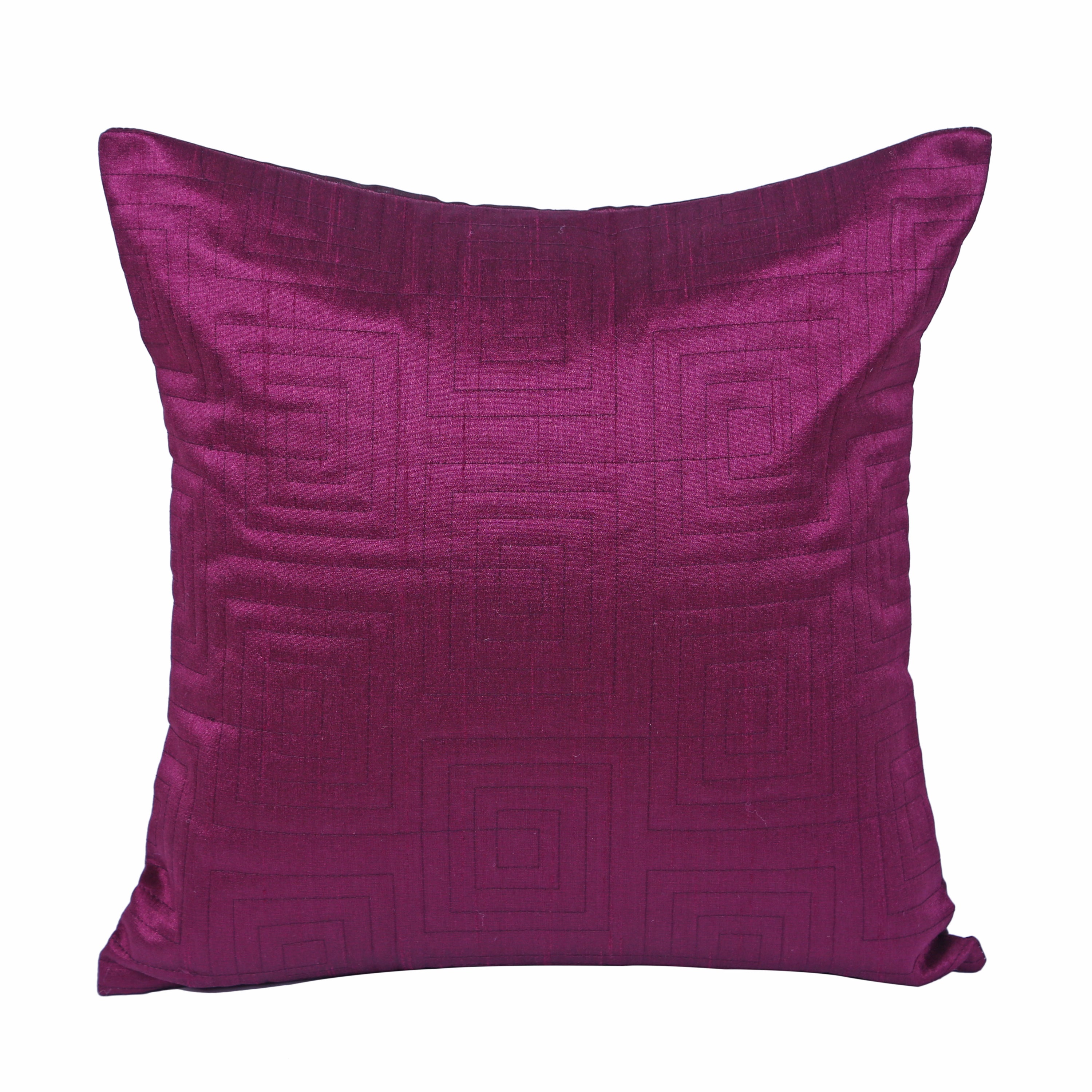 Carnival Quilted Set Of 2 Cushion Covers 40x40 Cm in Purple Colour
