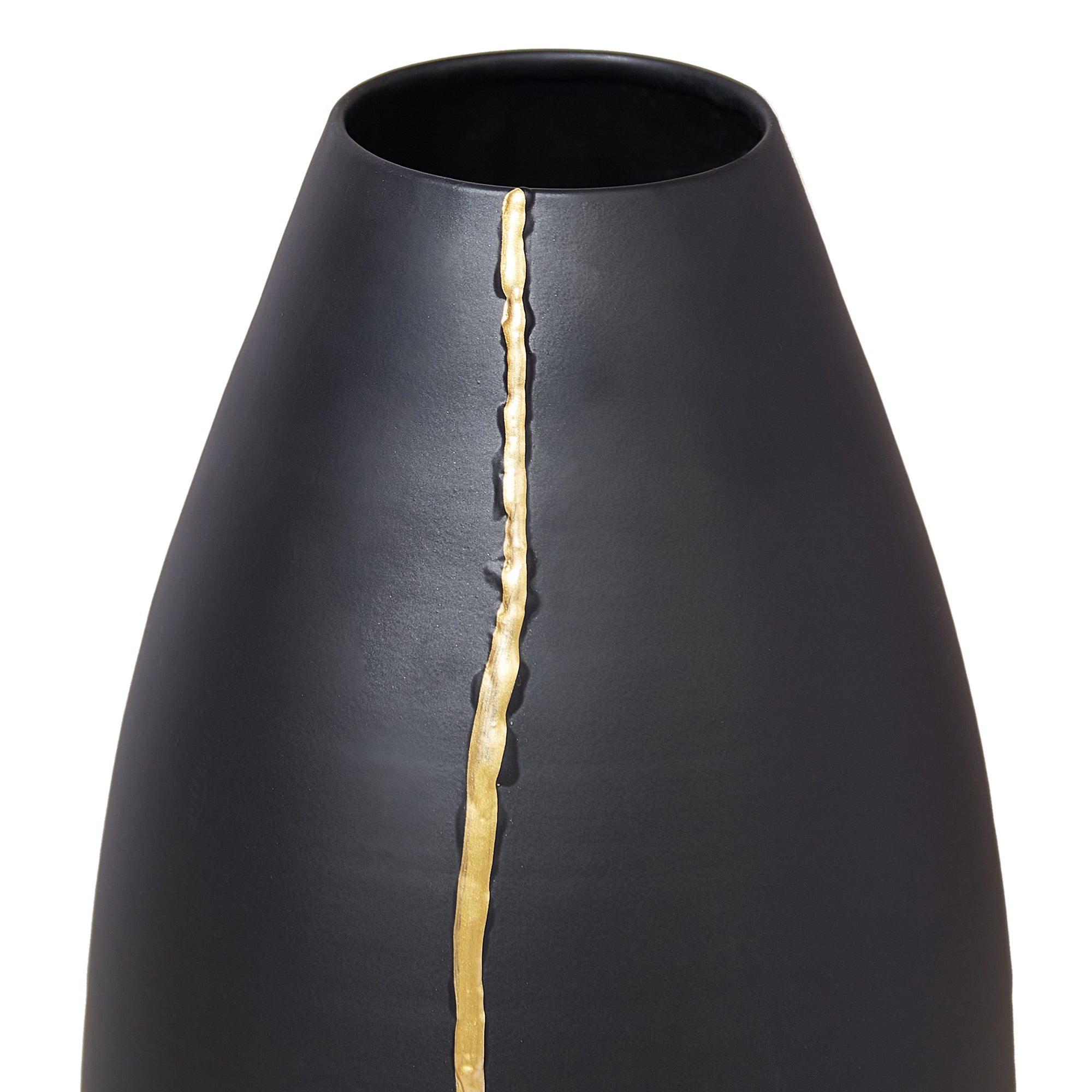 Mezzo Metal Vases 35 cm in Black Colour