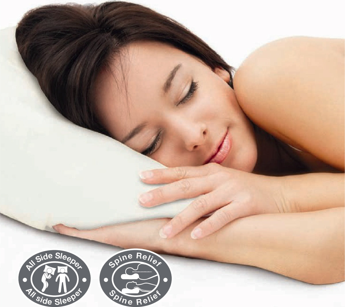 Serenity Cervical Support Memory Foam Pillow 55X35X11 Cms for Deep Sleep in White & Grey Colour