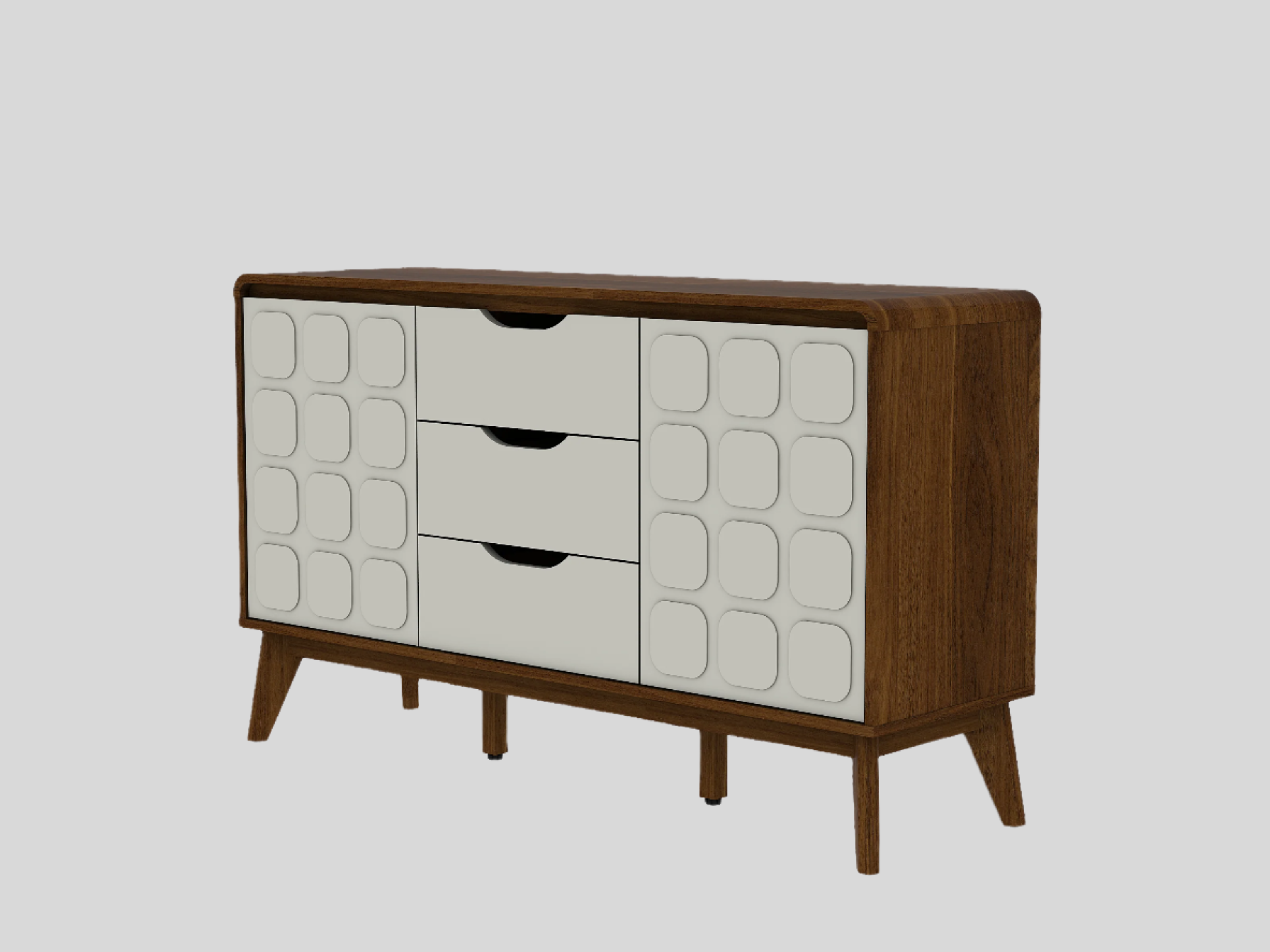 Opus Sideboard in White & Walnut Colour