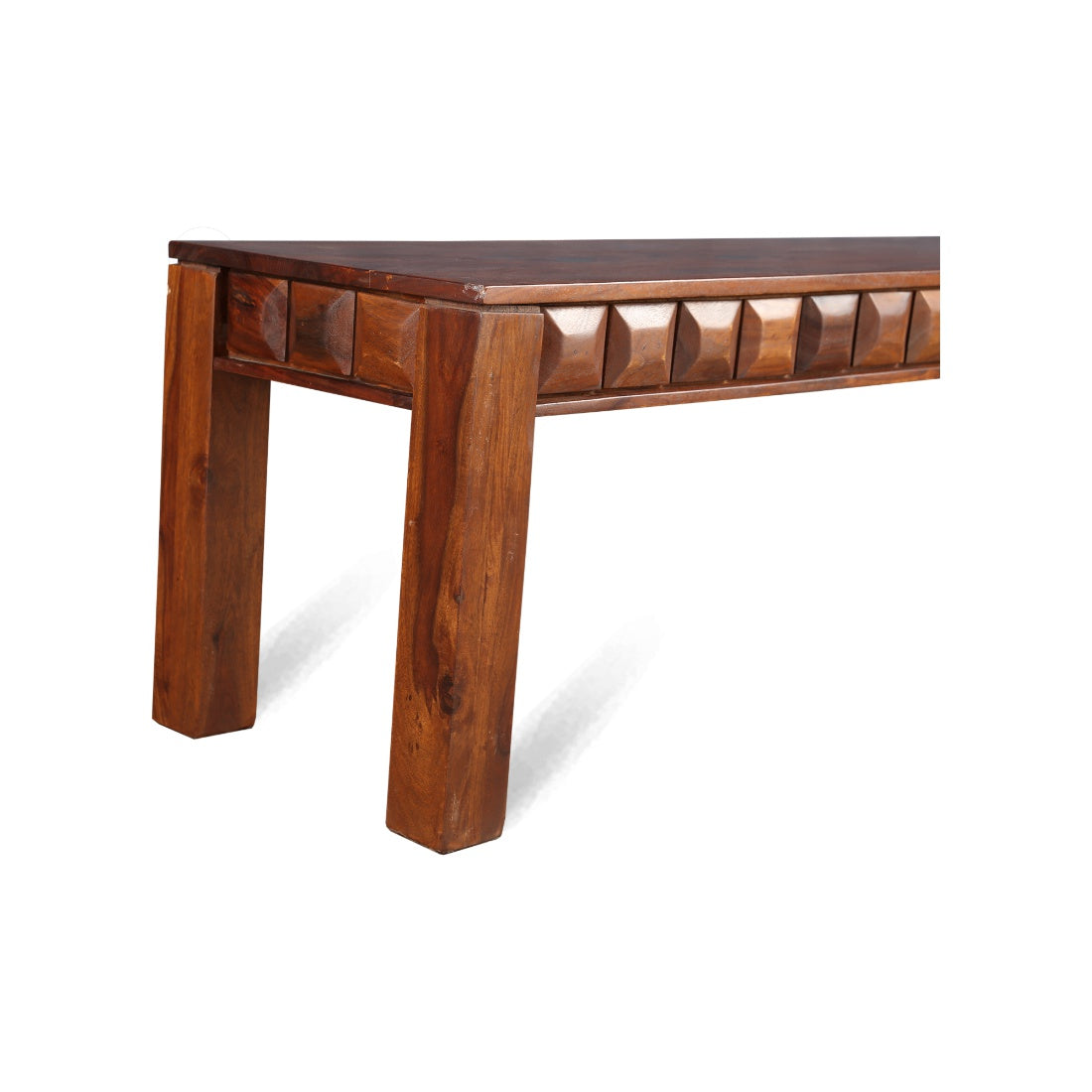 Woodrow Sheesham Wood(Rosewood) Dining Bench for 6 Seater in Honey Colour