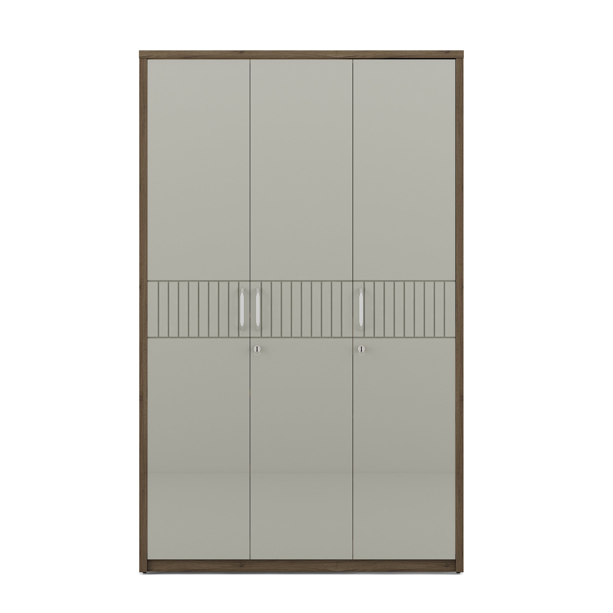 Cascade Three Door Wardrobe in Lyon walnut Colour