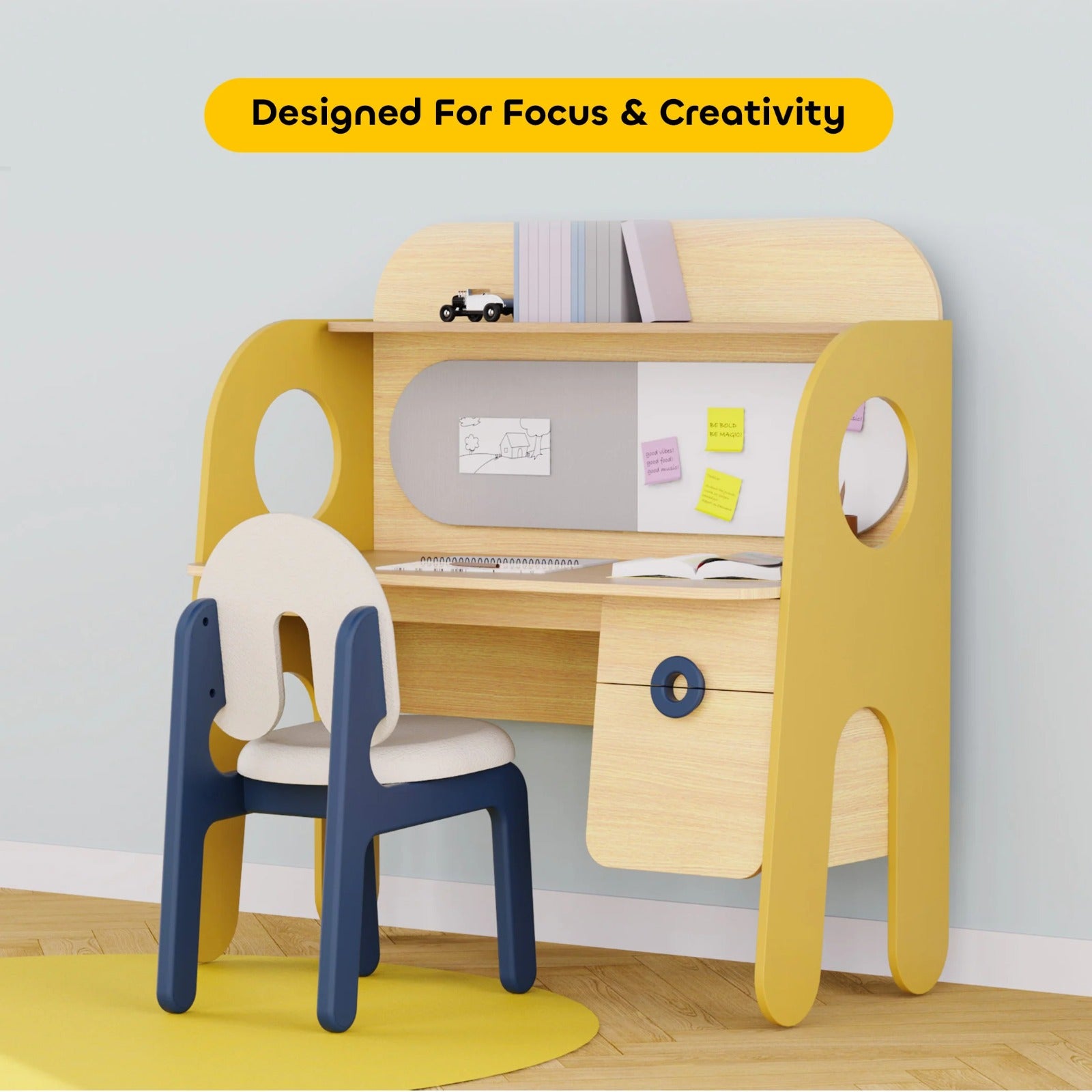 Popstar Study Table in Yellow Colour