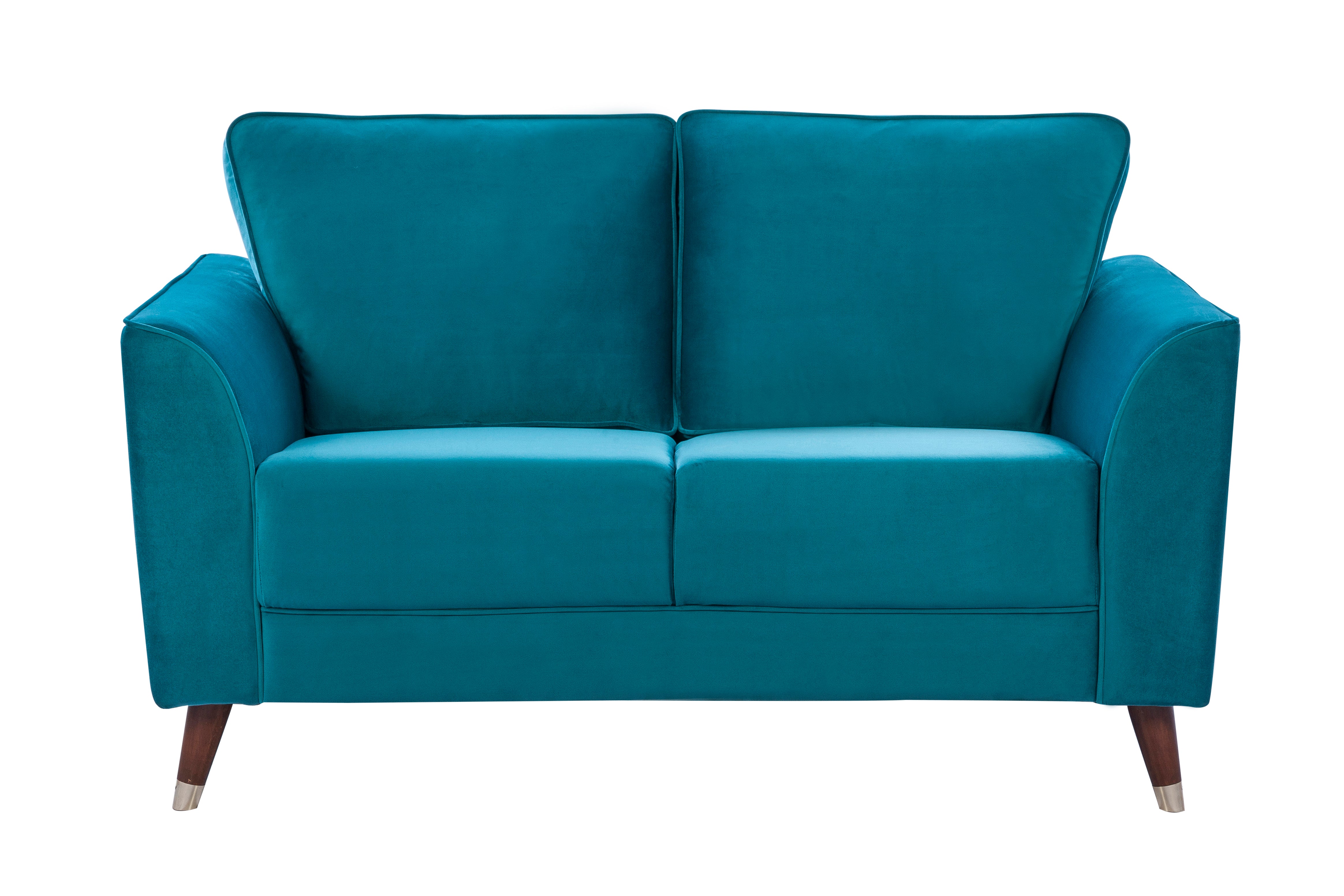 Magnific Velvet Two Seater Sofa in Green Colour