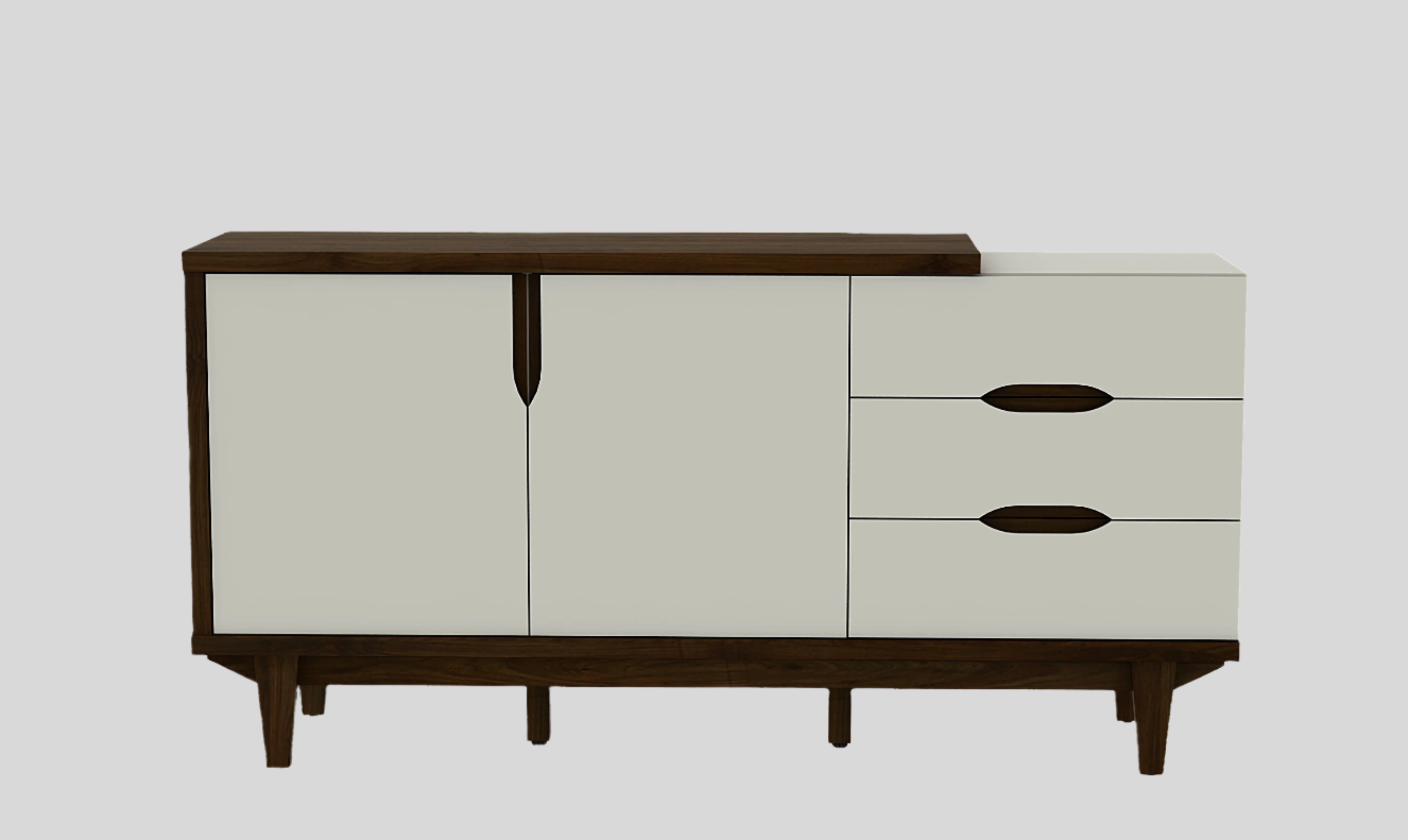 Carmel Sideboard in White & Brown Colour