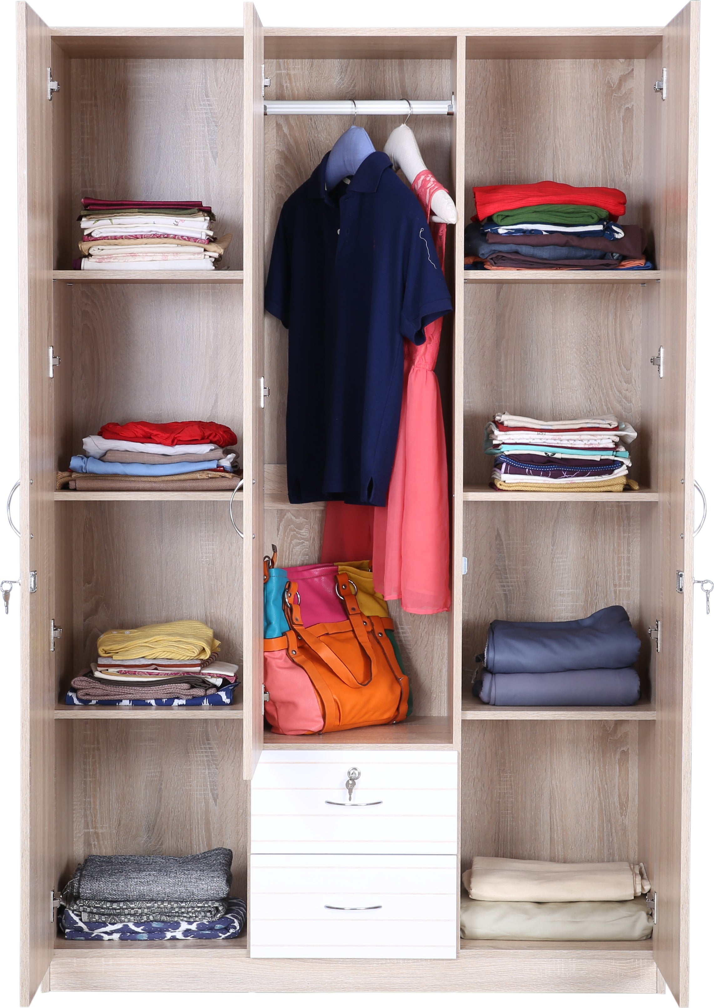 Molly Three door Wardrobe in Multi Colour