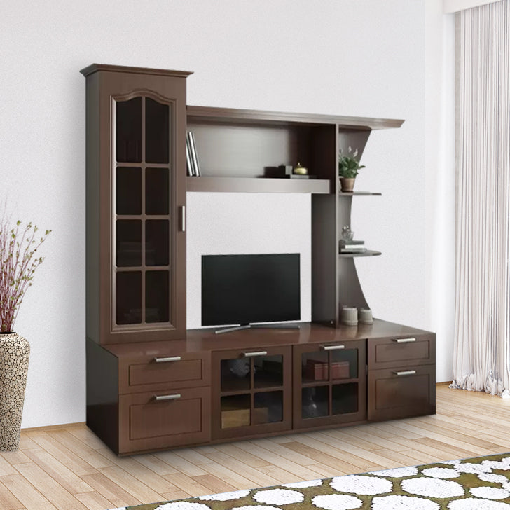 Mandrin Engineered Wood Wall Unit in Wenge Colour