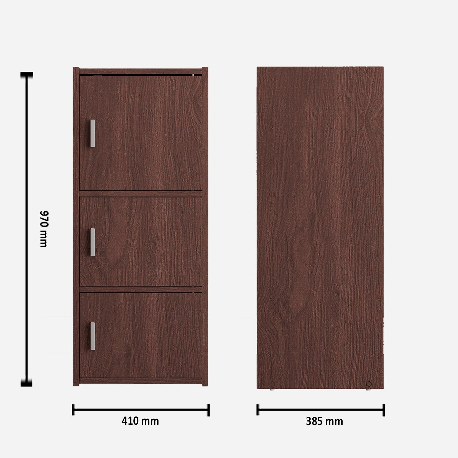 Albert Engineered Wood 3 Tier Cabinet in Cherry Brown Colour