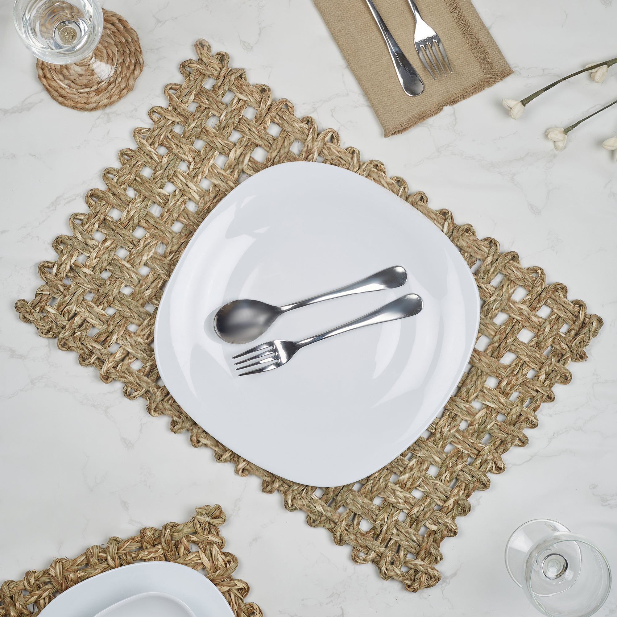 Ebony Handmade Seagrass Placemat 30x45 Cm in Natural Colour