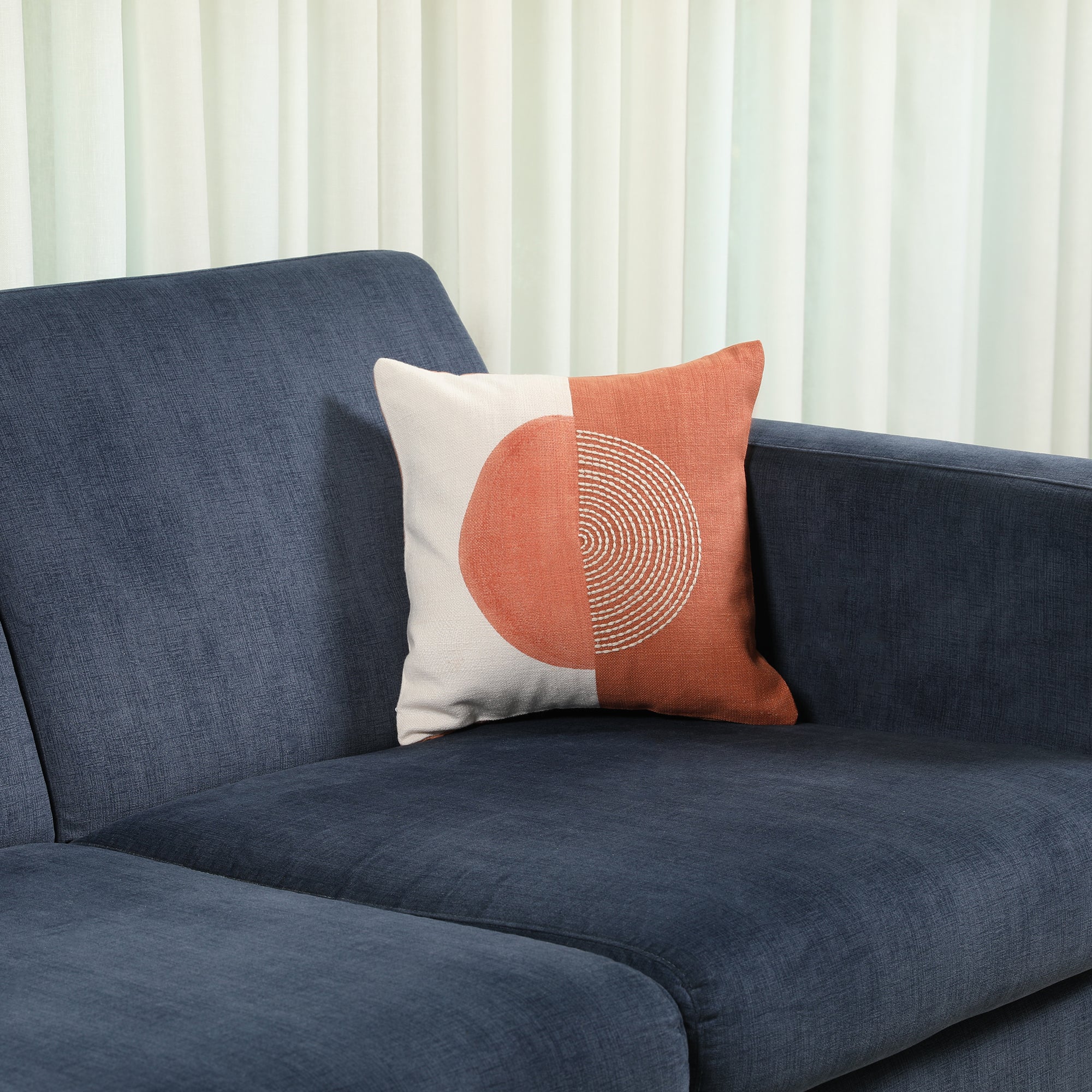Modern Chic Cushion Cover Rust/Off White, 30X30cm