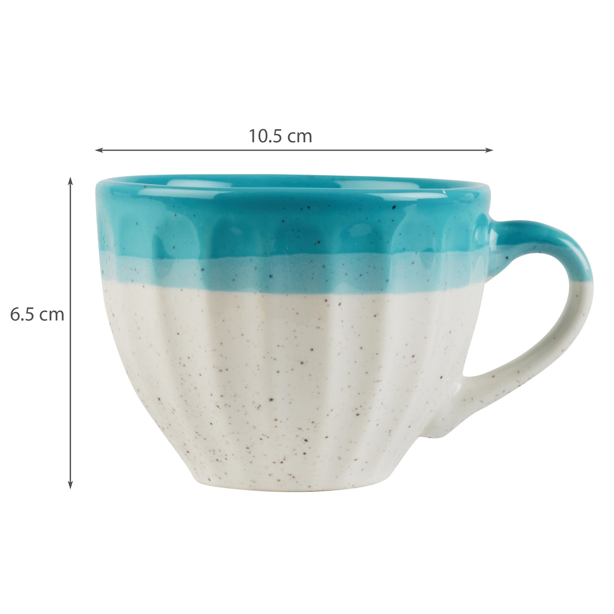 Emilia Ceramic Cup & Saucer Set Of 12 With Metal Stand in Blue & Pink Colour