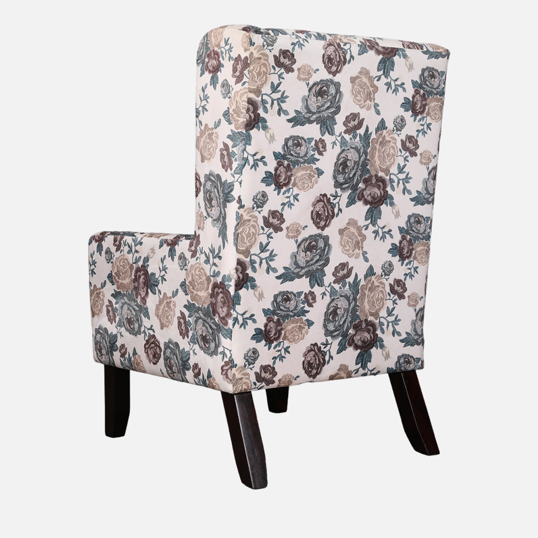 Daisy Fabric Wing Chair in White Colour