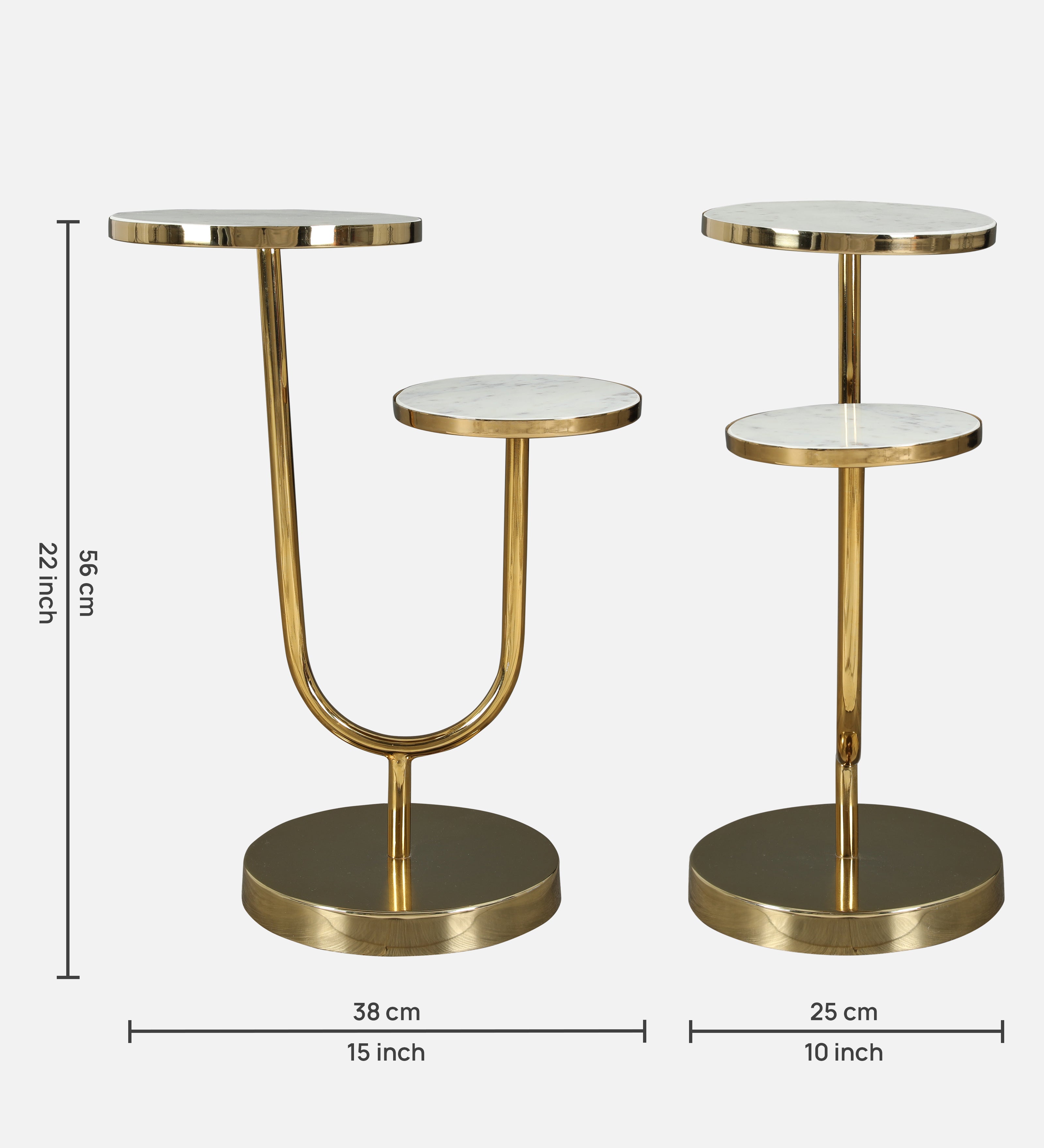 Marcel Metal Table in Gold Colour