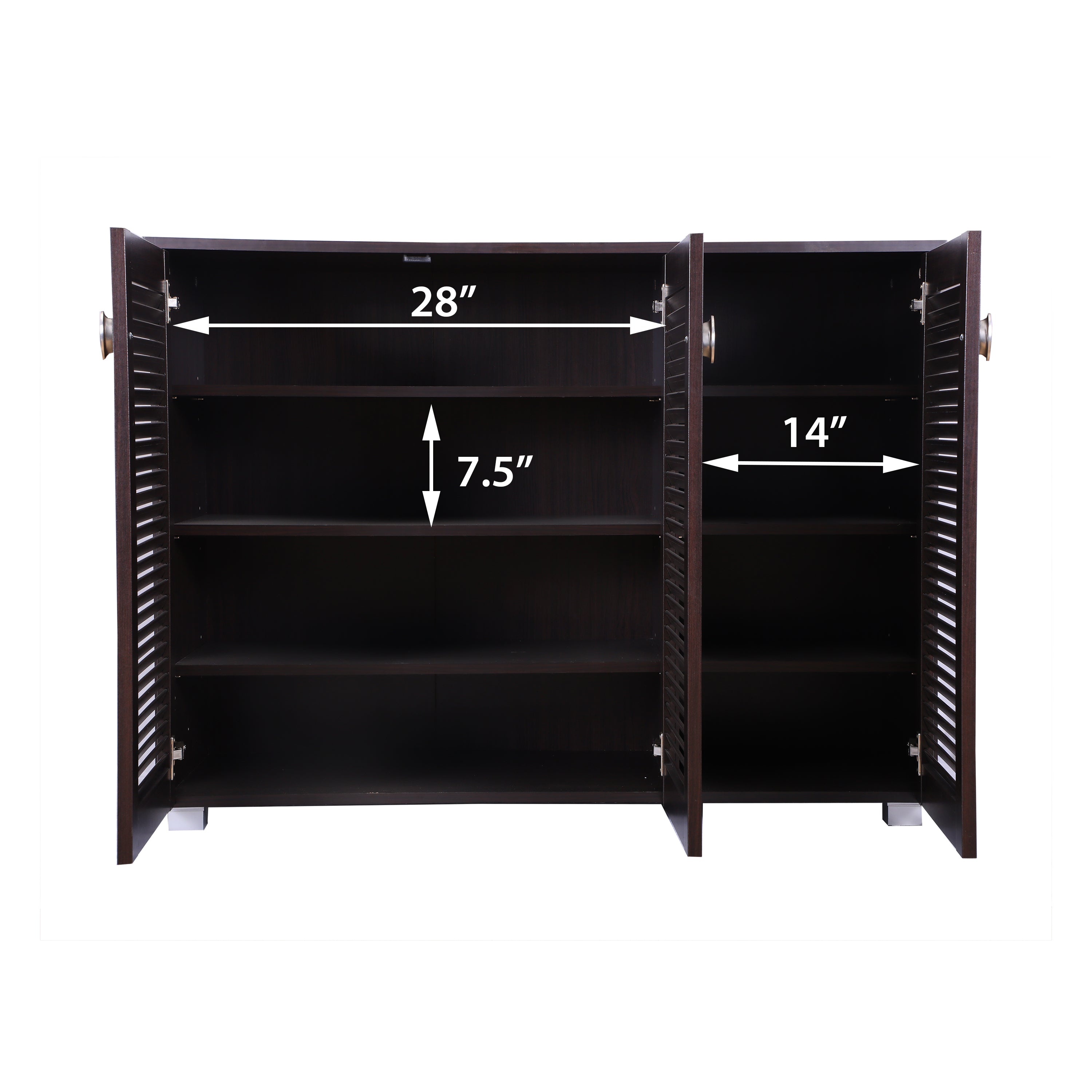 Frisco Engineered Wood 3 door Shoe Rack in Wenge Colour