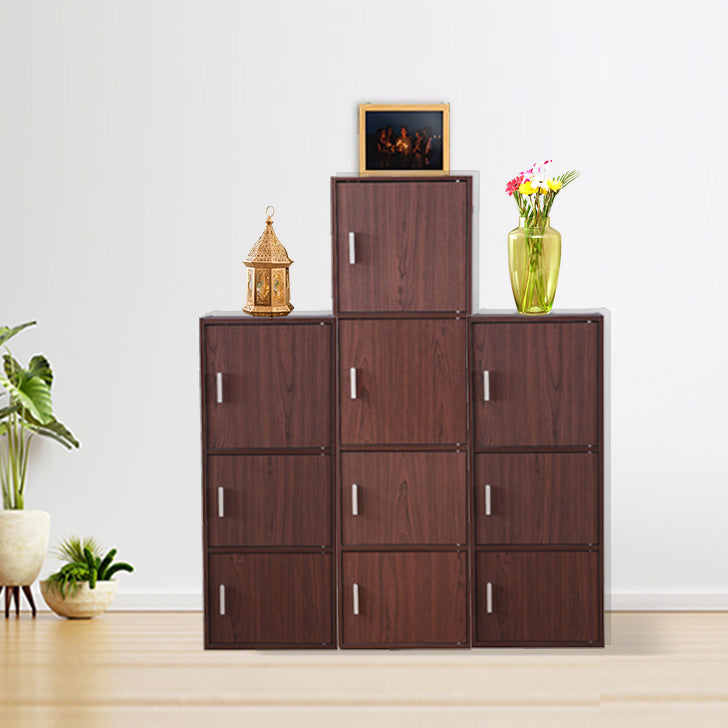 Combo - Buy Albert Engineered Wood 3 Tier + 4 Tier + 3 Tier in Cherry Brown Colour
