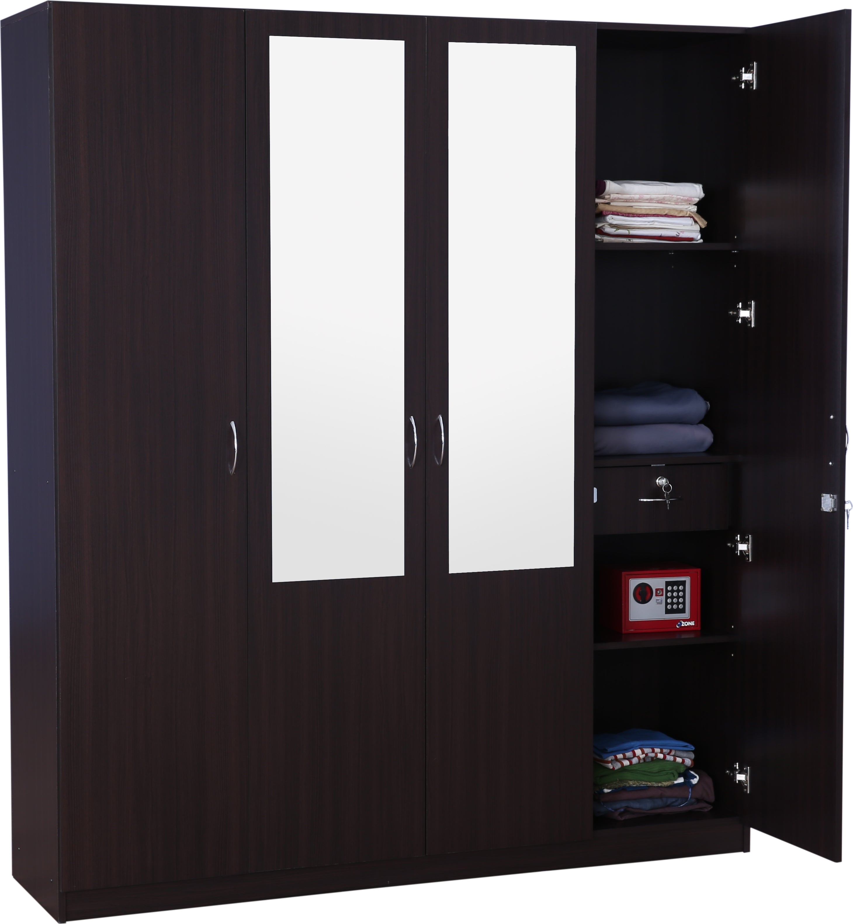 Allen 4 door wardrobe in Walnut Colour