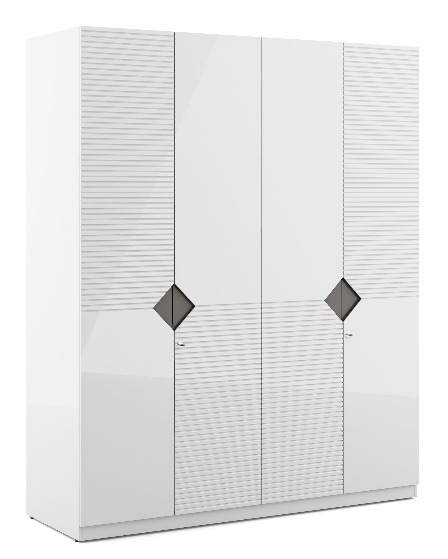 Gwen  Four Door Wardrobe in White  & Denim Colour