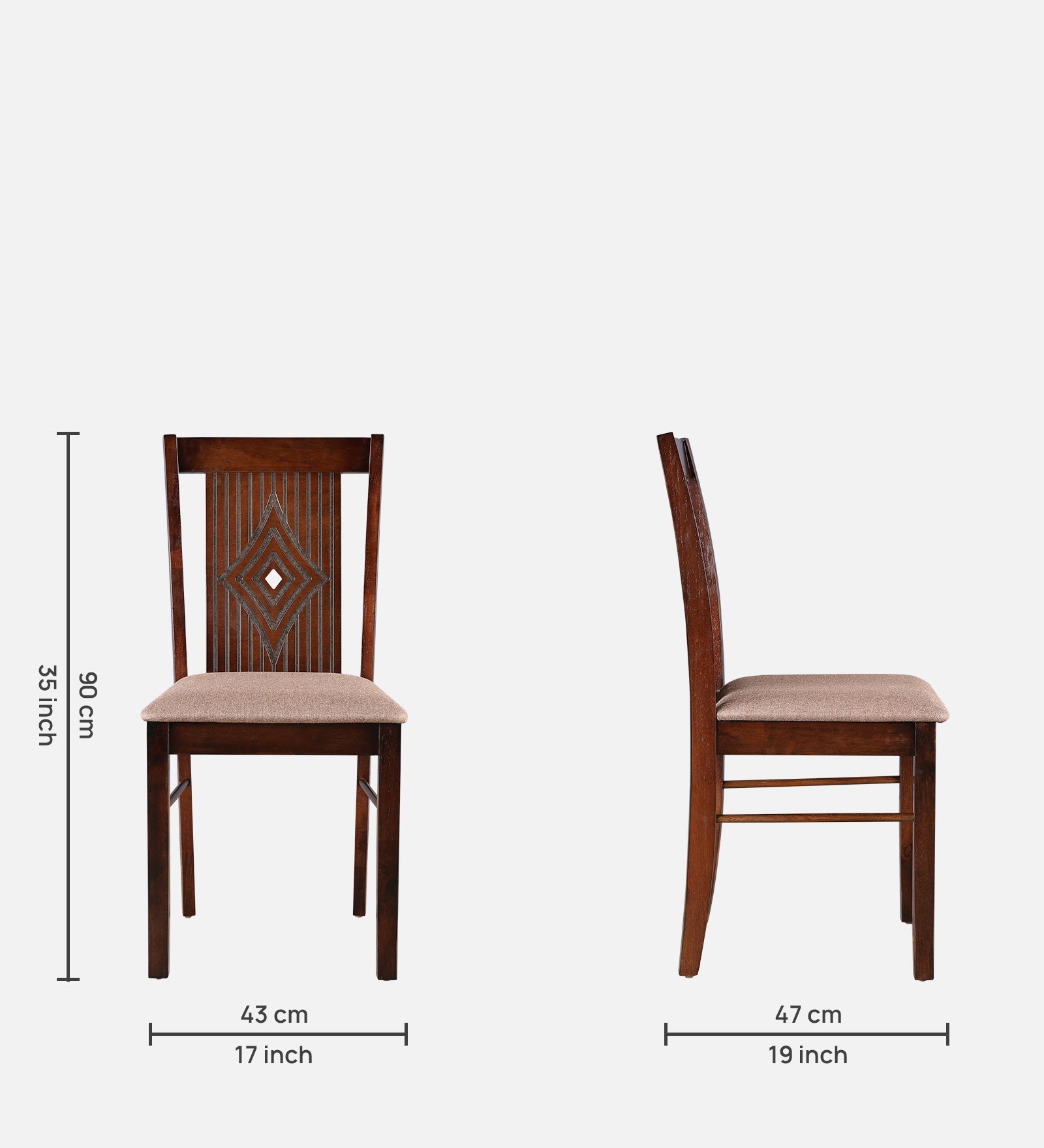 Aravali Rubberwood Six Seater Dining Set With Bench in Antique Cherry Colour