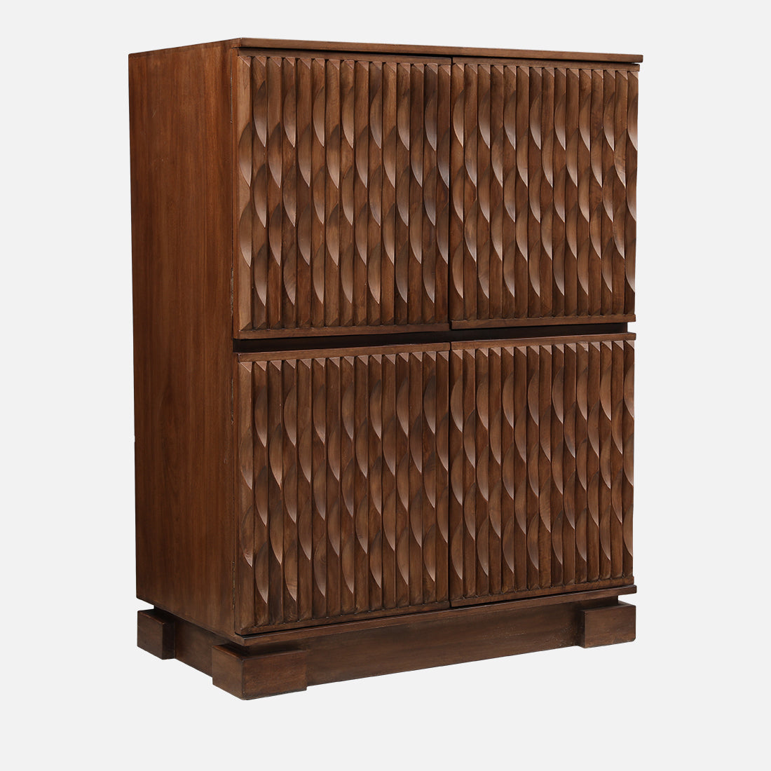 Isak Solidwood Bar Unit in Walnut Colour