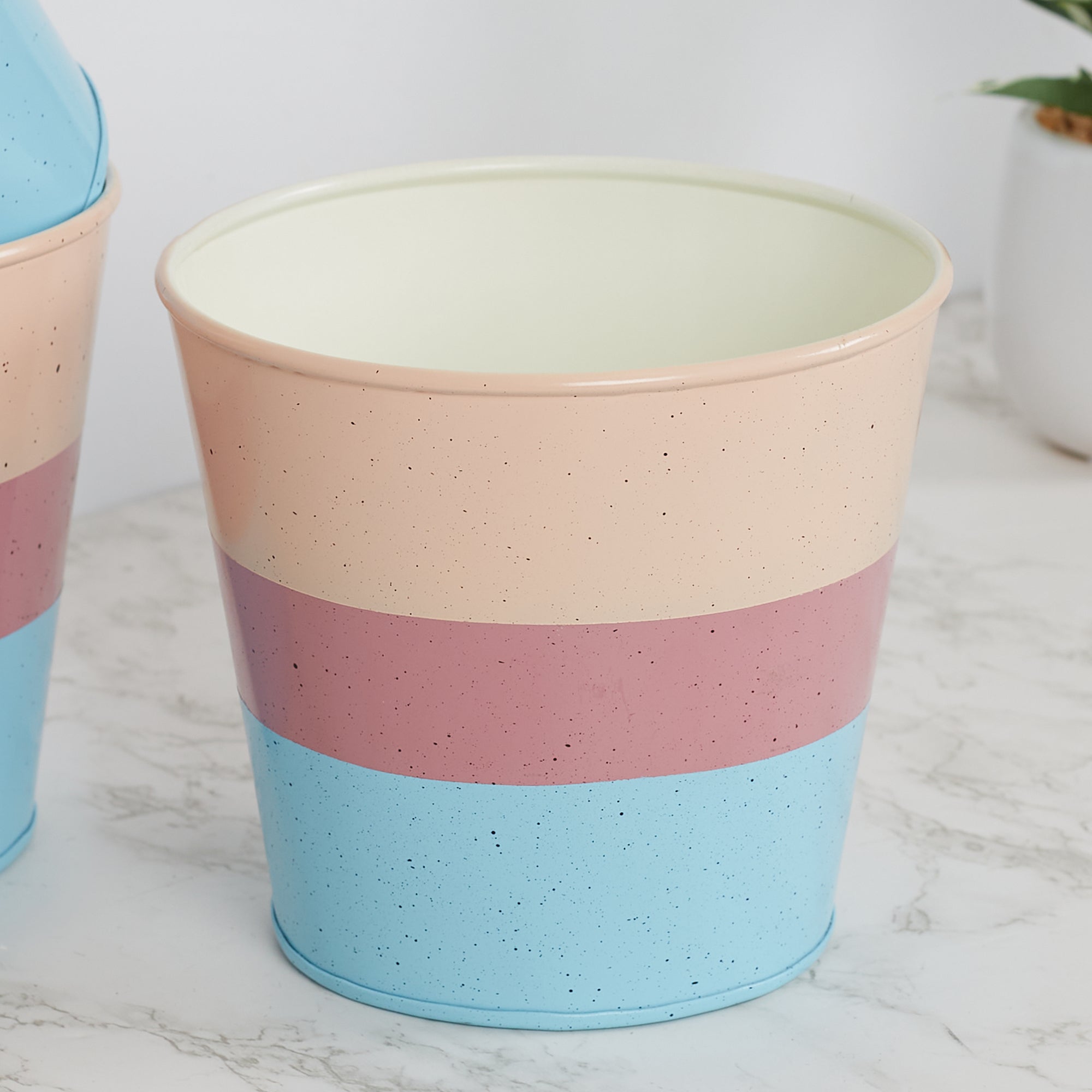 Pep Pop Metal Multi Band Planter 14Cm in Blush Colour