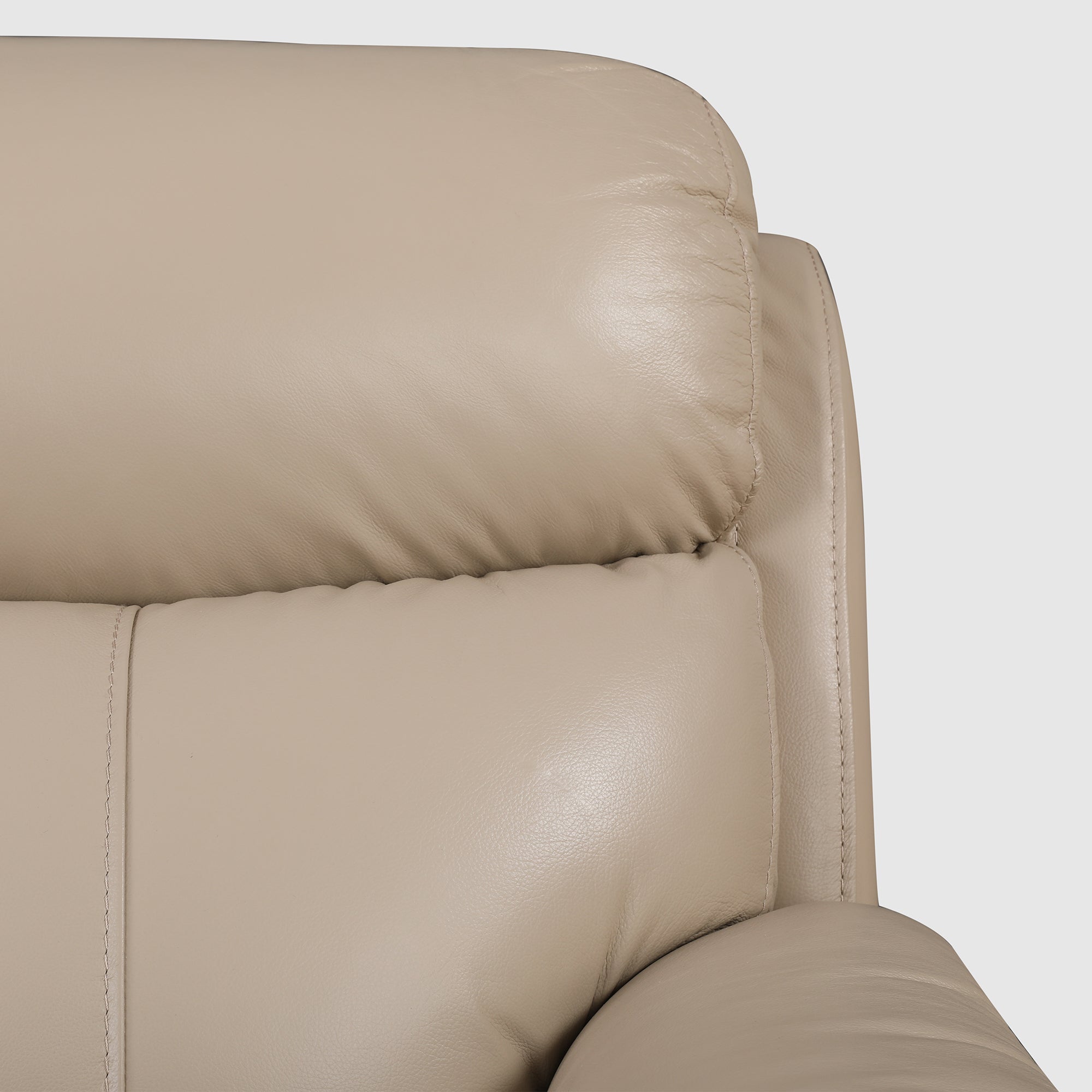 Plush Leather Single Seater Electric Recliner in Beige Colour