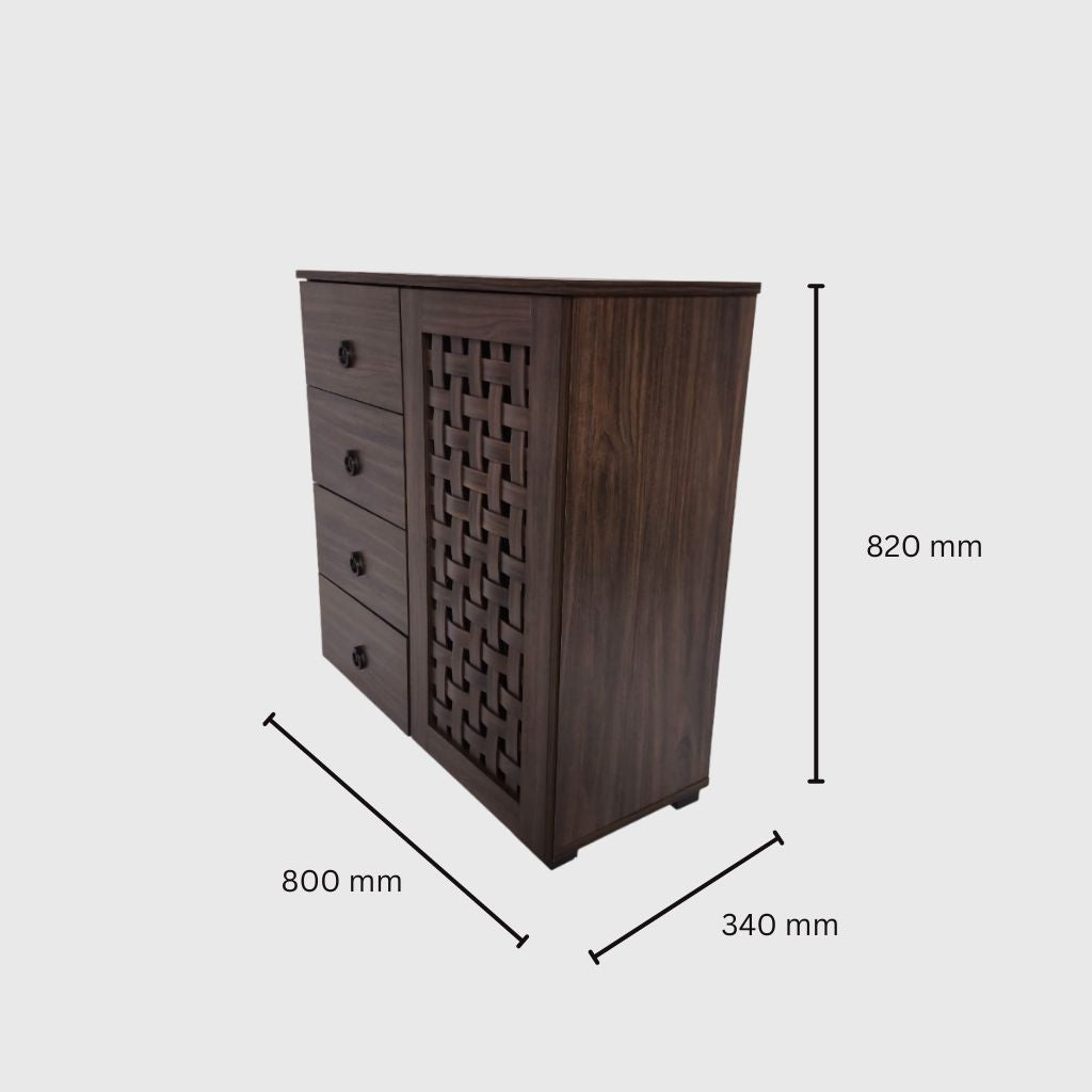 NESTE 1 DOOR & 4 DRAWERS LIVING CABINET