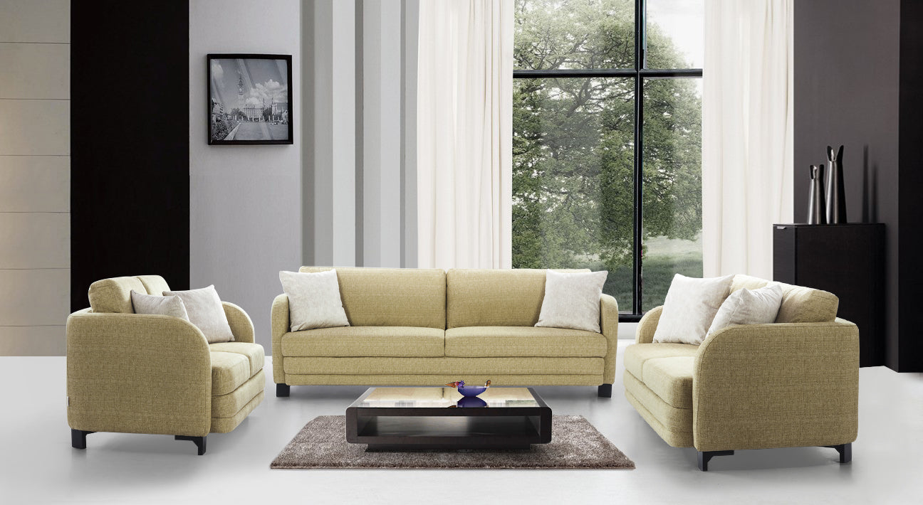 Grace Fabric Two Seater Sofa in Olive Colour