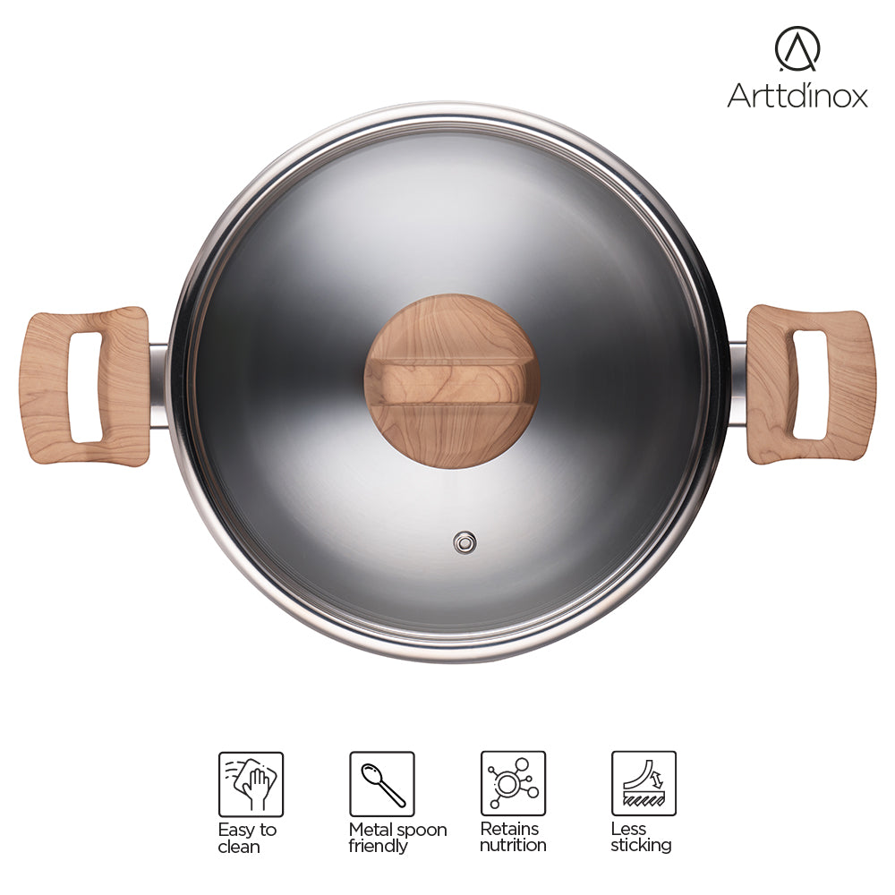 Timber Triply Pot 5 Litre with Glass Lid