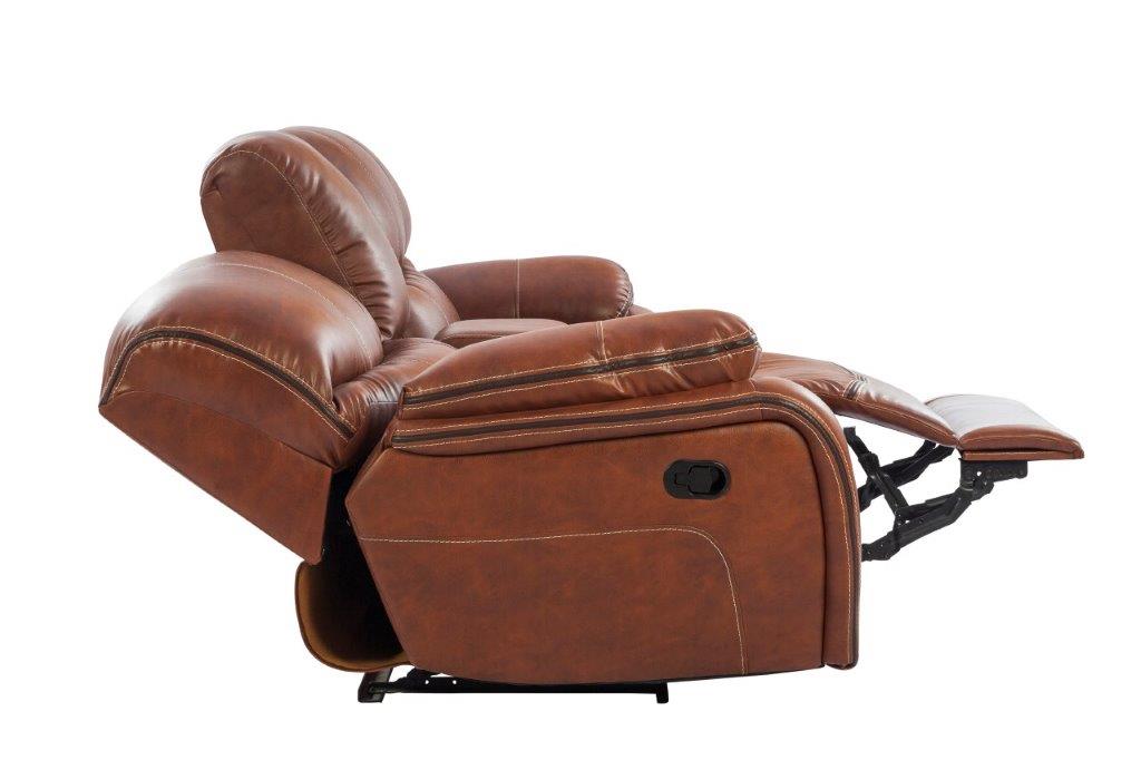Tigris Leatherette Two Seater Recliner in Brown Colour